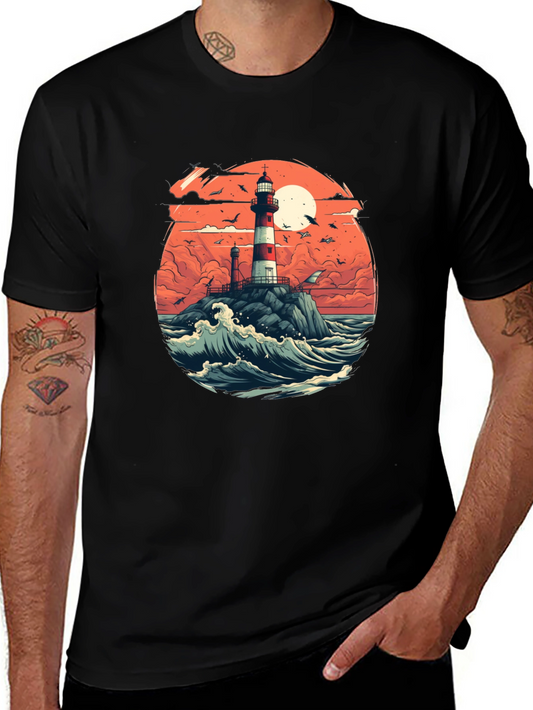 Lighthouse Graphic Tee - Coastal Style