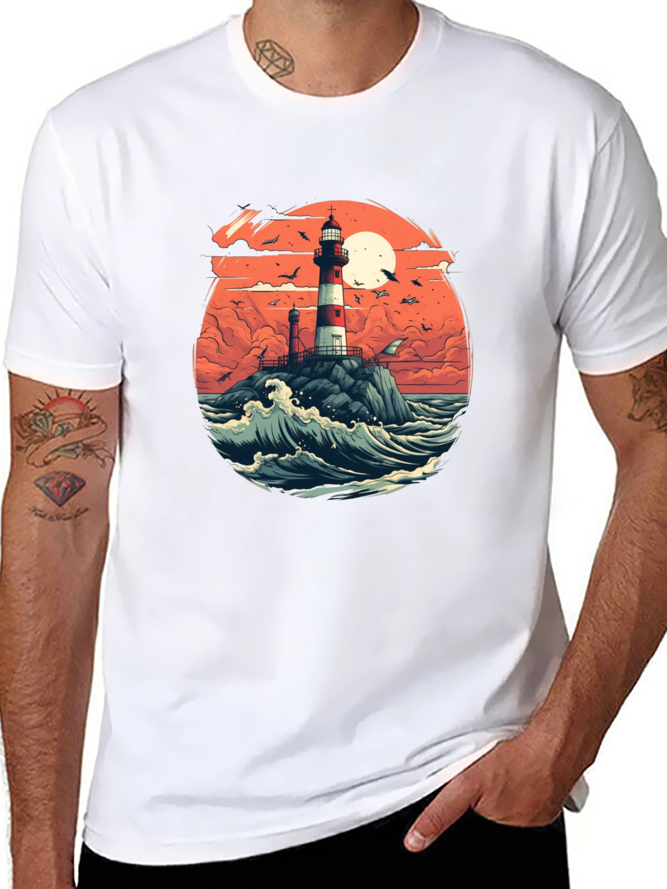 Lighthouse Graphic Tee - Coastal Style