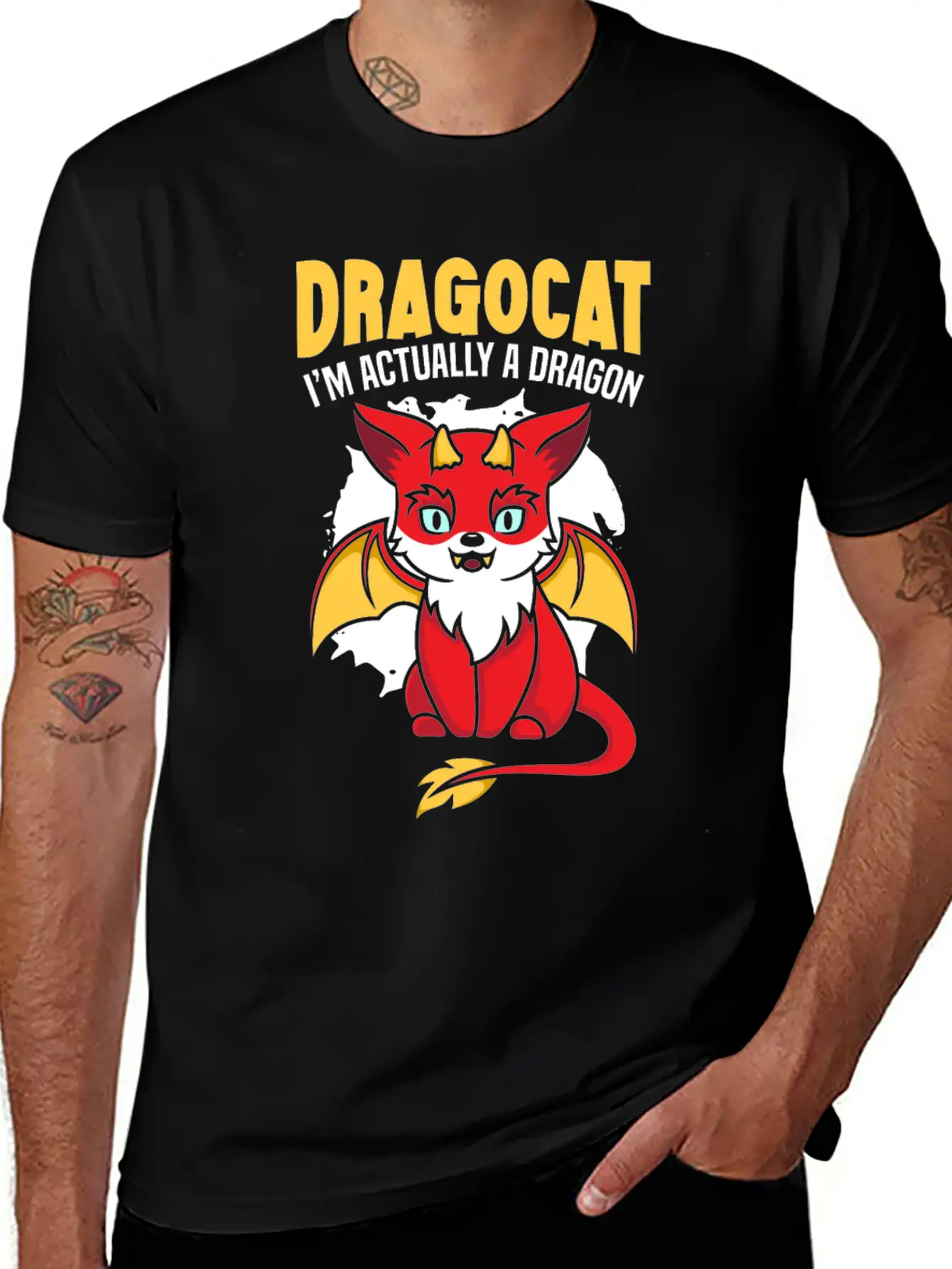 Dragocat I'm Actually A Dragon Cat Dragon Lover Comfortable Minimalist Graphic Tee – Summer Style Essential