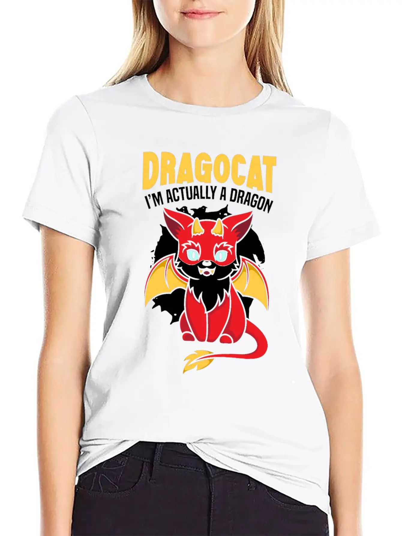 Dragocat I'm Actually A Dragon Cat Dragon Lover Comfortable Minimalist Graphic Tee – Summer Style Essential