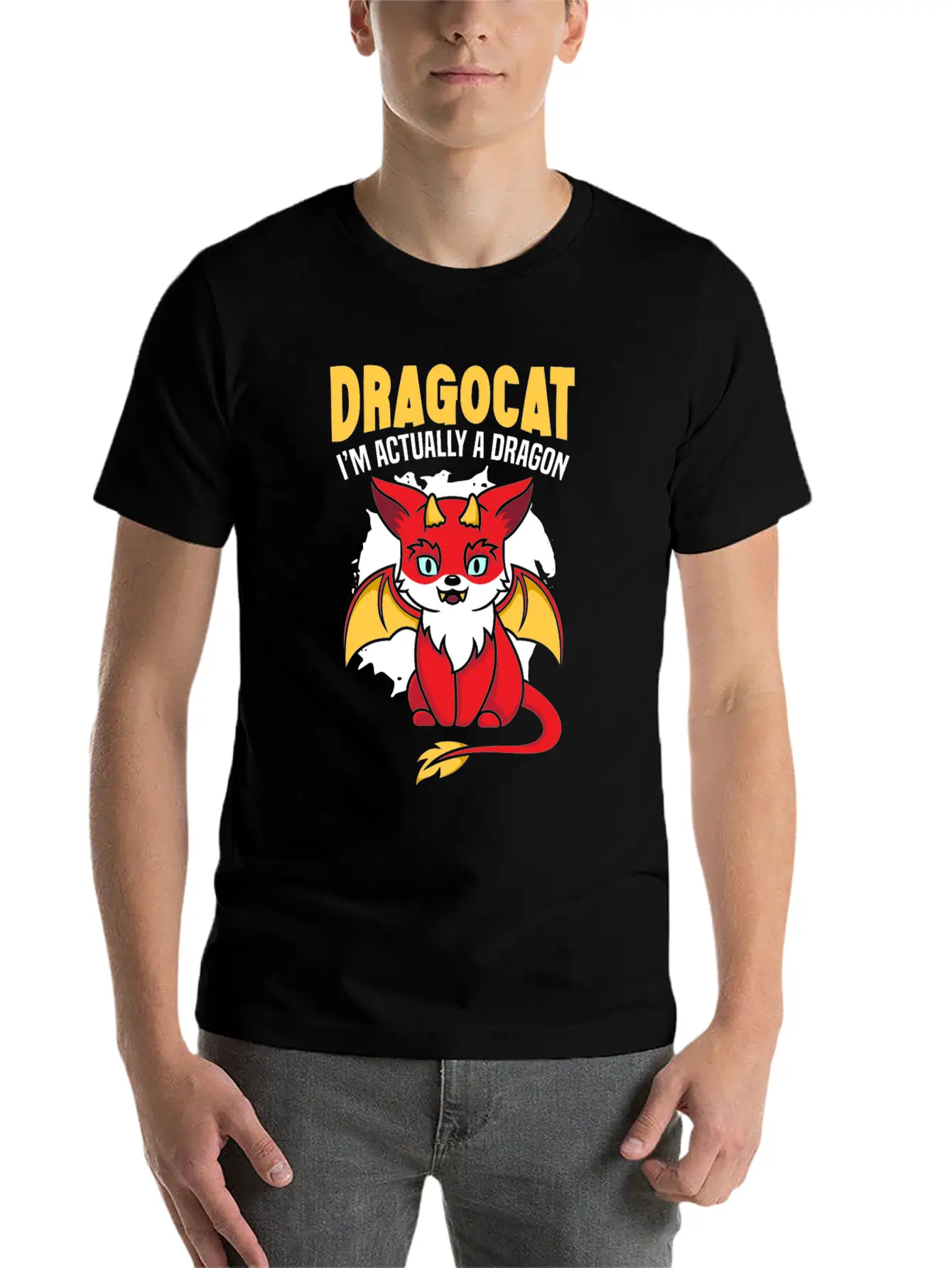 Dragocat I'm Actually A Dragon Cat Dragon Lover Comfortable Minimalist Graphic Tee – Summer Style Essential