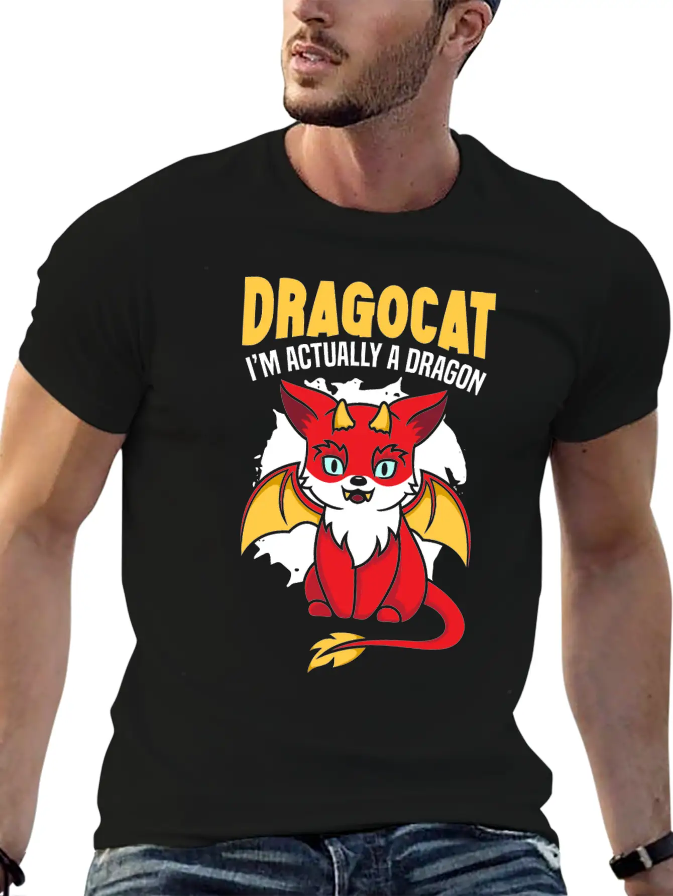 Dragocat I'm Actually A Dragon Cat Dragon Lover Comfortable Minimalist Graphic Tee – Summer Style Essential