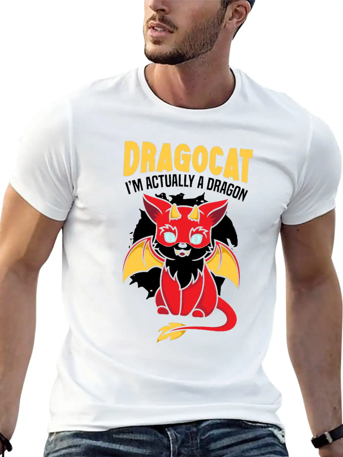 Dragocat I'm Actually A Dragon Cat Dragon Lover Comfortable Minimalist Graphic Tee – Summer Style Essential