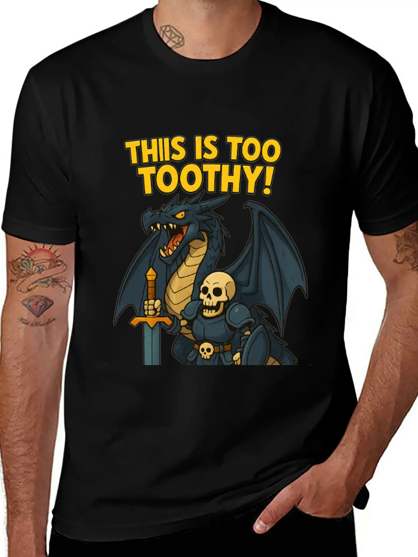 Dragon Medieval Character Stylish Everyday T-Shirt – Unisex Basic Cotton Tee