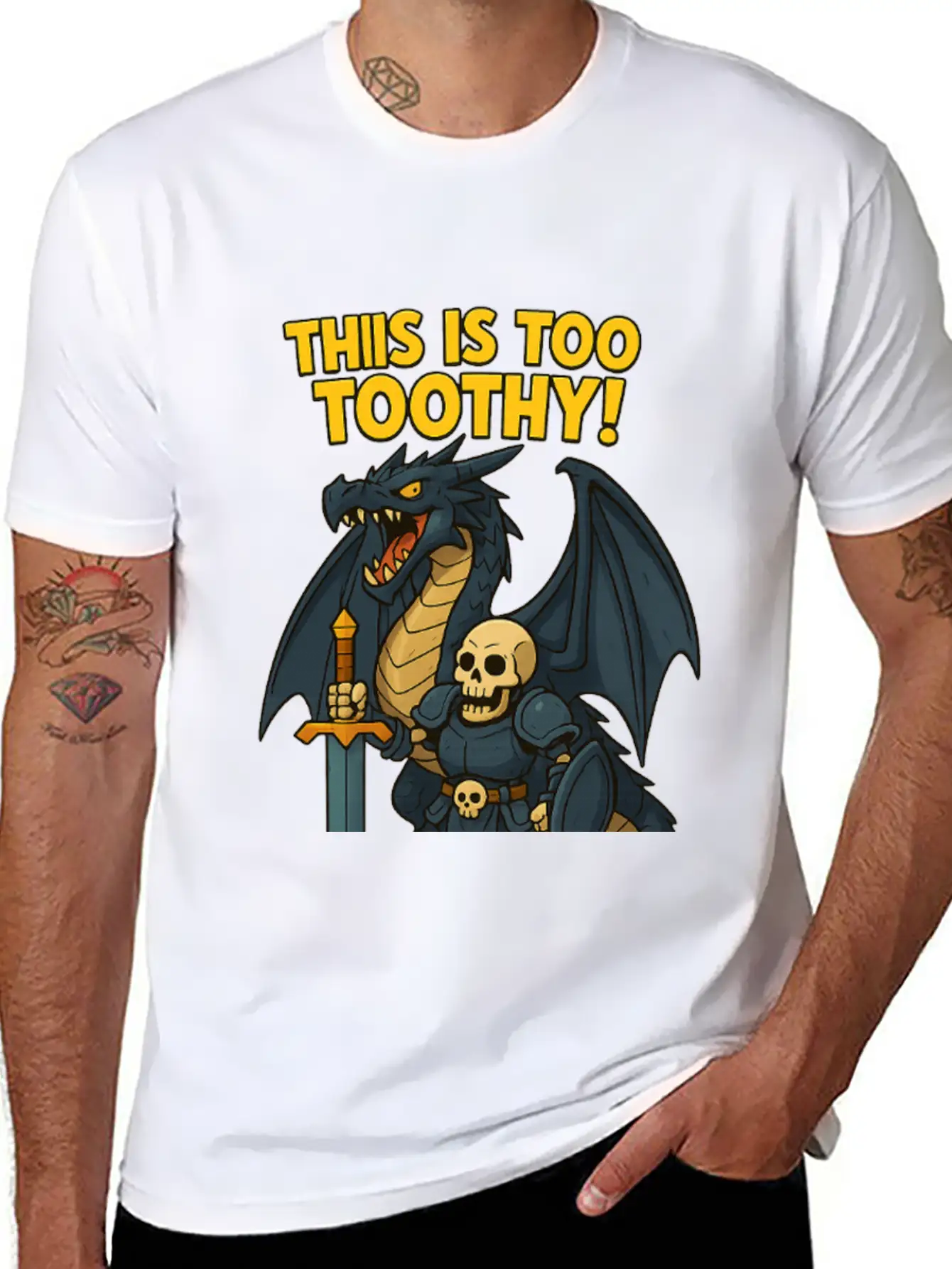 Dragon Medieval Character Stylish Everyday T-Shirt – Unisex Basic Cotton Tee