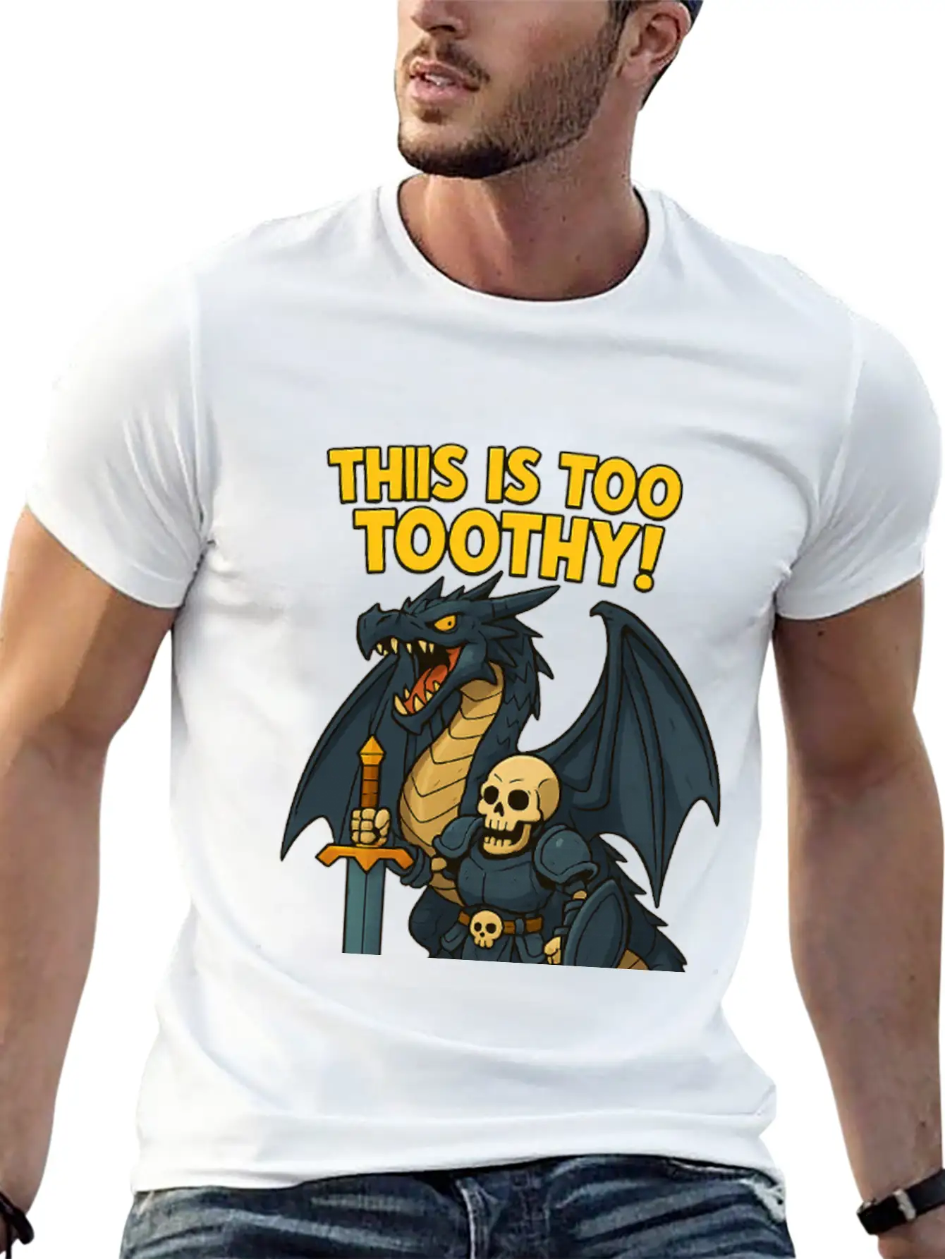 Dragon Medieval Character Stylish Everyday T-Shirt – Unisex Basic Cotton Tee