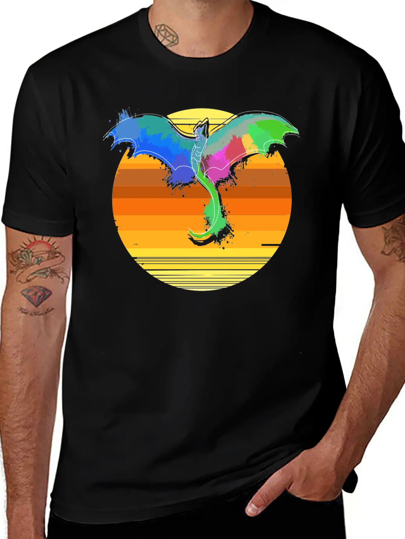 Dragon Sun Stylish Everyday T-Shirt – Unisex Basic Cotton Tee