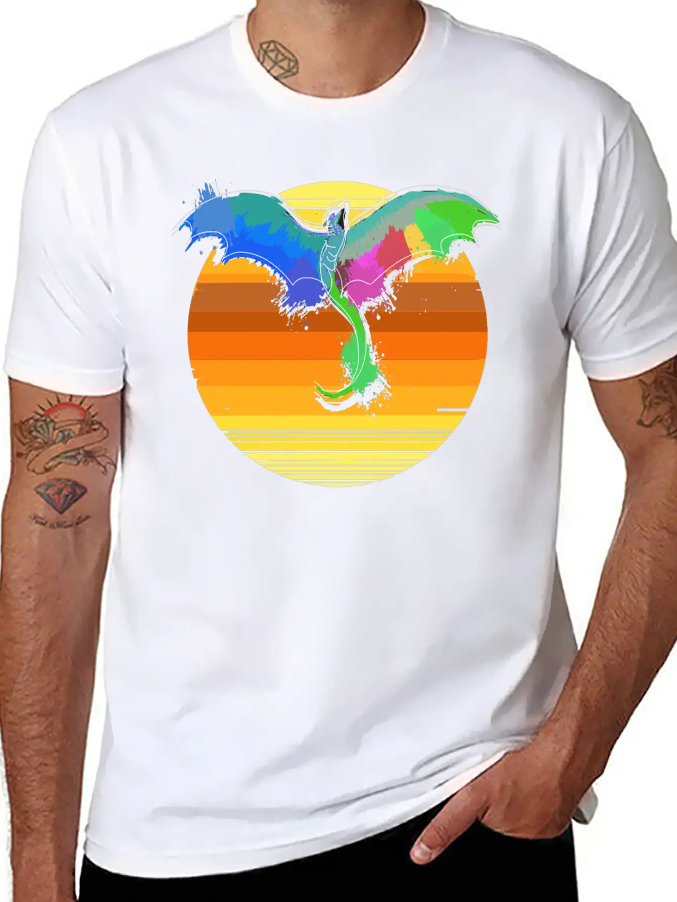 Dragon Sun Stylish Everyday T-Shirt – Unisex Basic Cotton Tee
