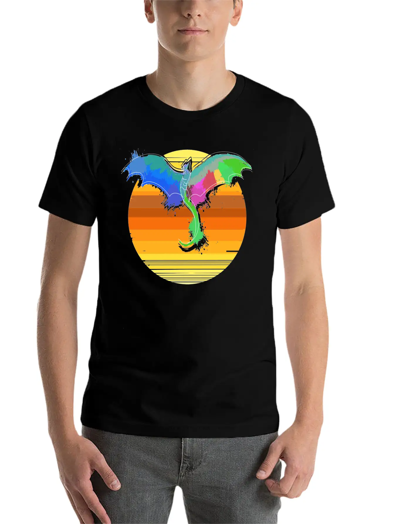 Dragon Sun Stylish Everyday T-Shirt – Unisex Basic Cotton Tee