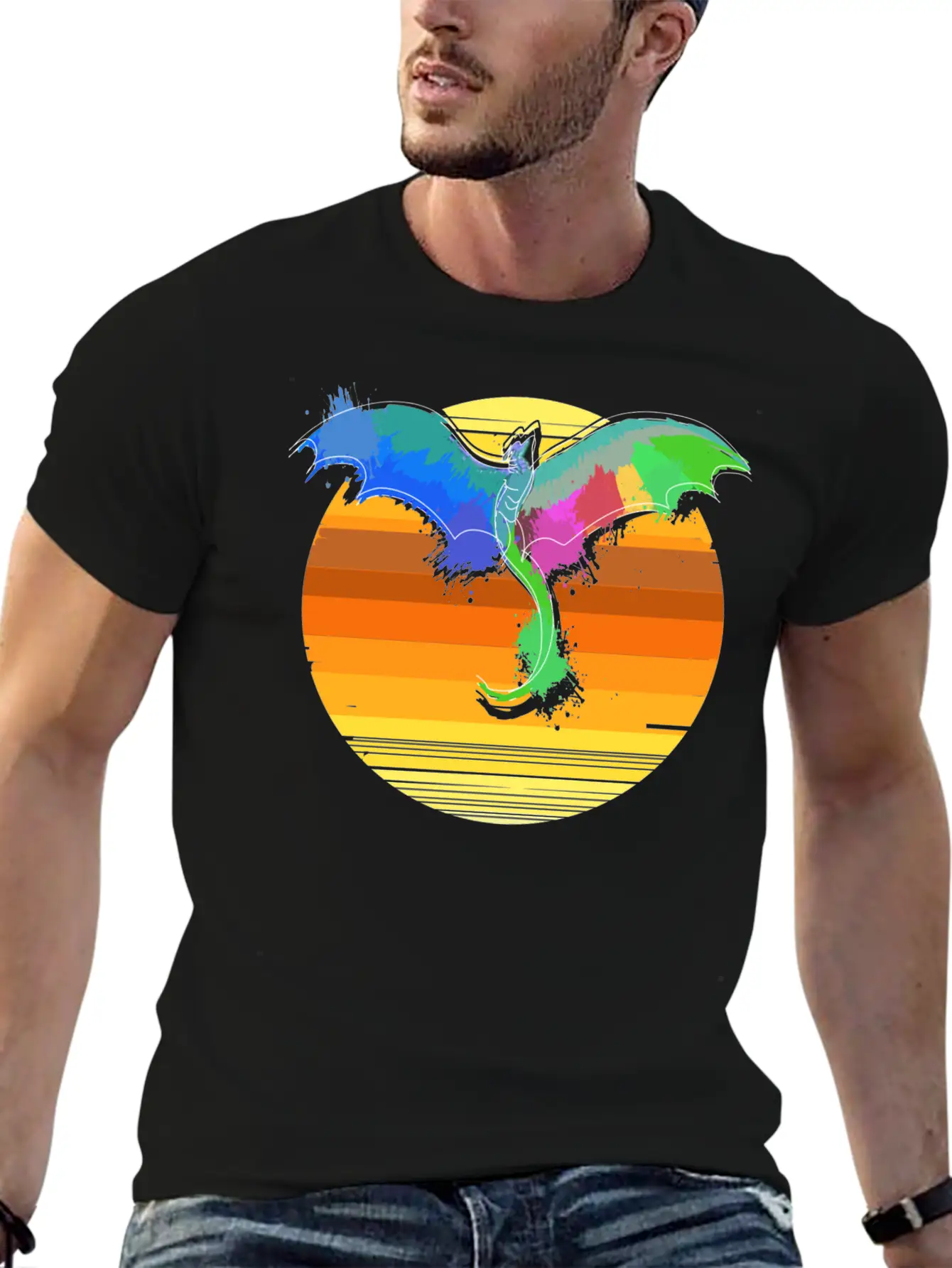 Dragon Sun Stylish Everyday T-Shirt – Unisex Basic Cotton Tee