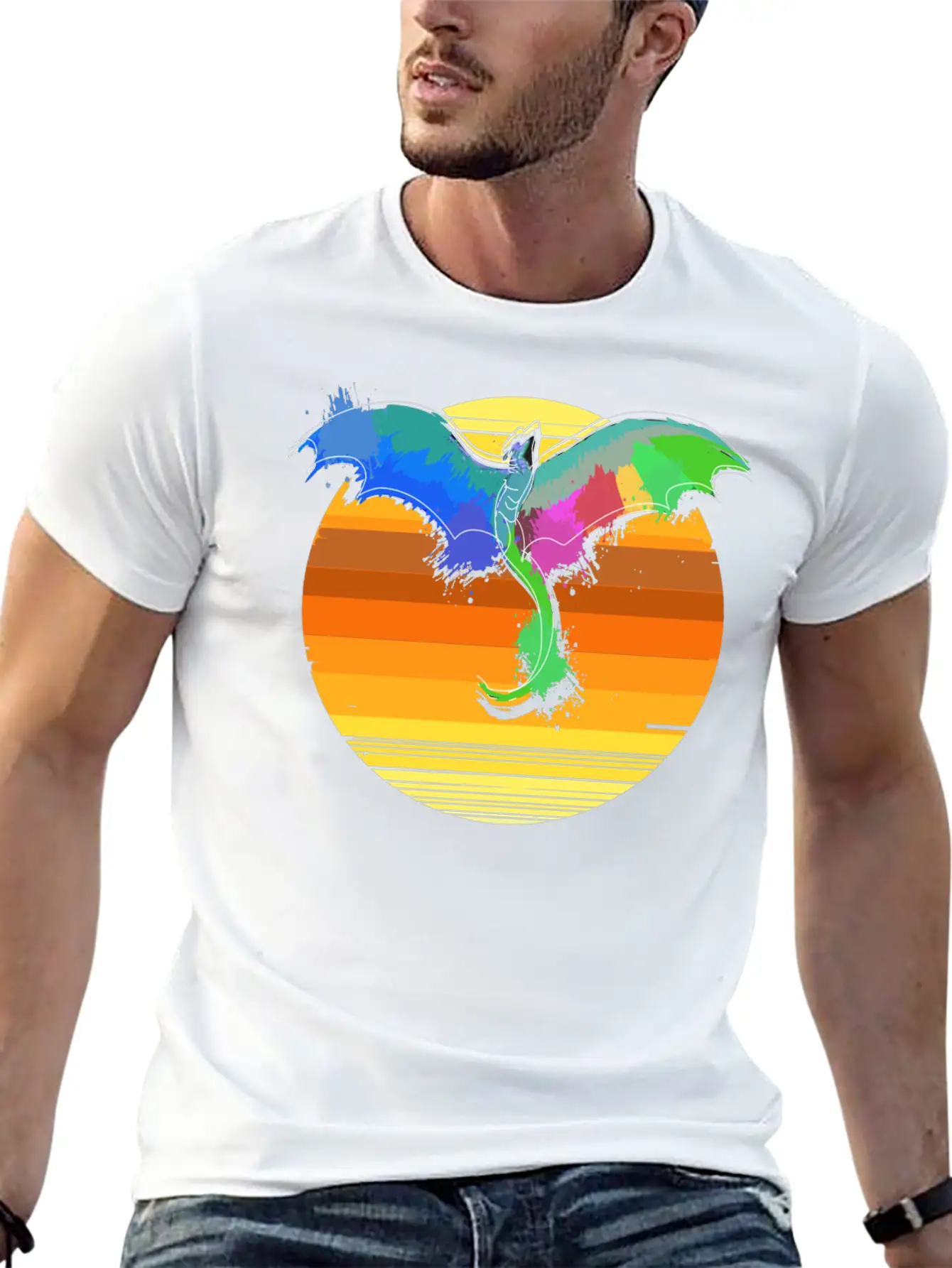 Dragon Sun Stylish Everyday T-Shirt – Unisex Basic Cotton Tee