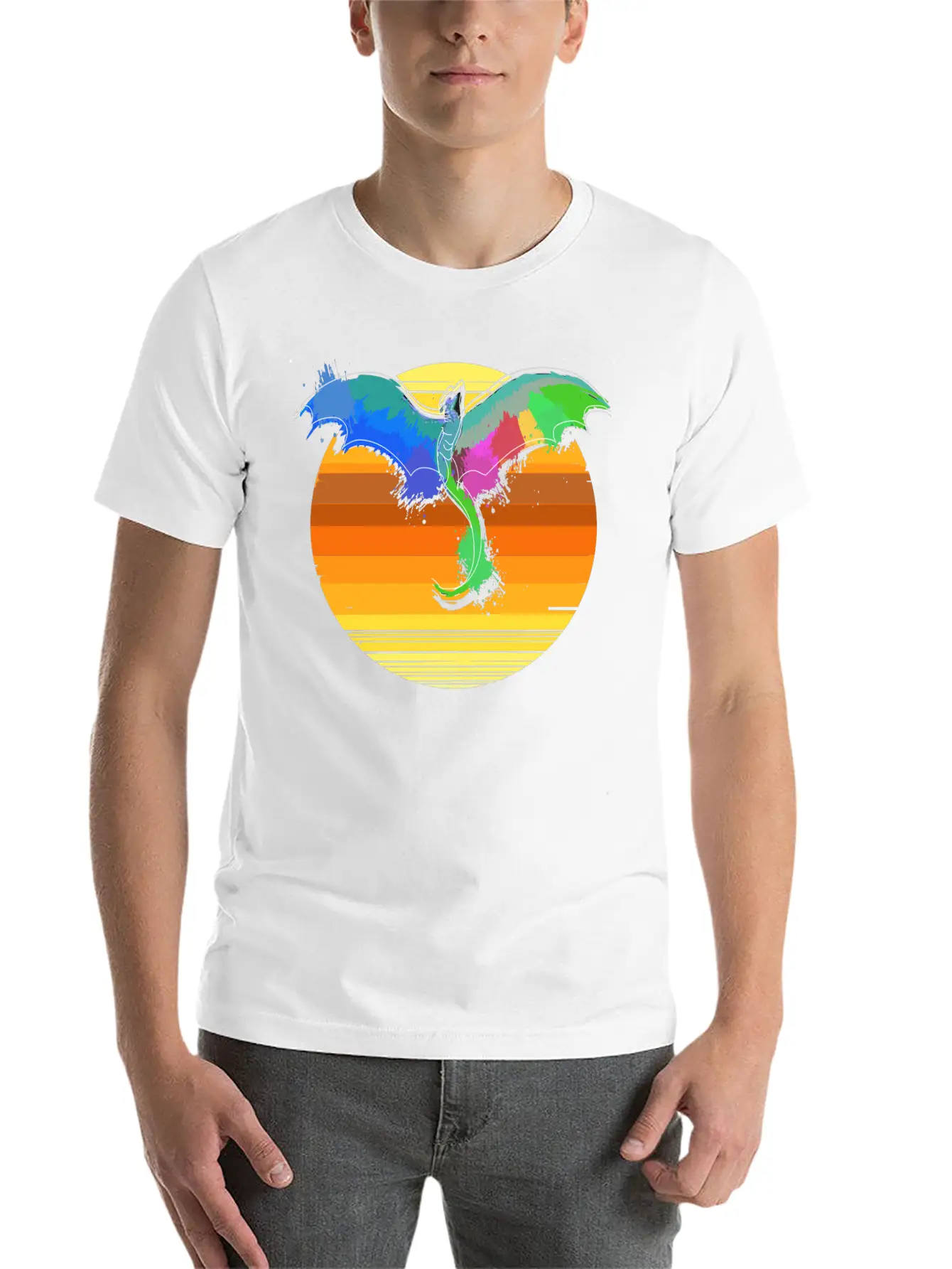 Dragon Sun Stylish Everyday T-Shirt – Unisex Basic Cotton Tee