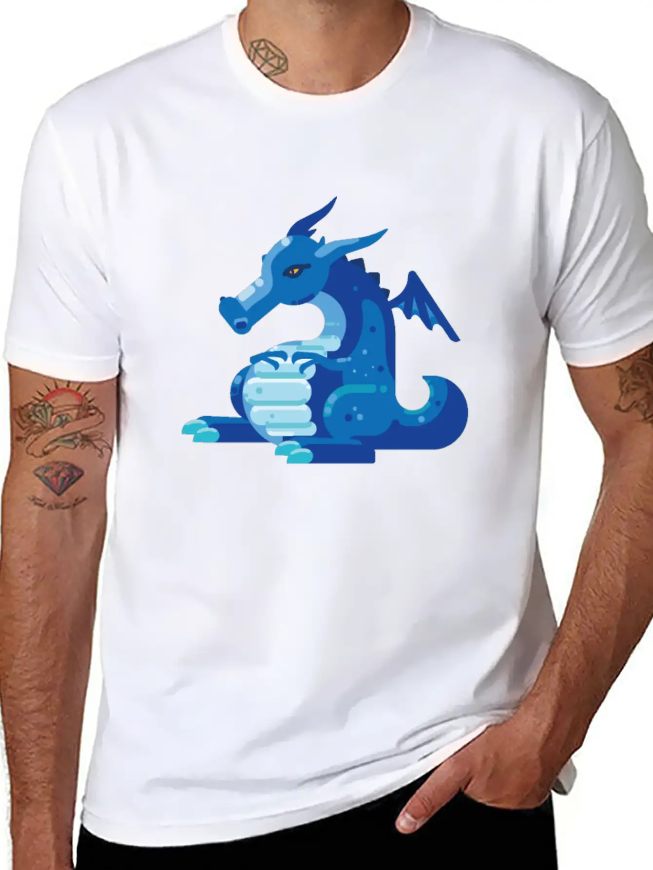Dragon Wyvern Frost Ice Crystal Winter Fat Gift Essential Unisex Summer Tee – Soft Cotton Casual Fit