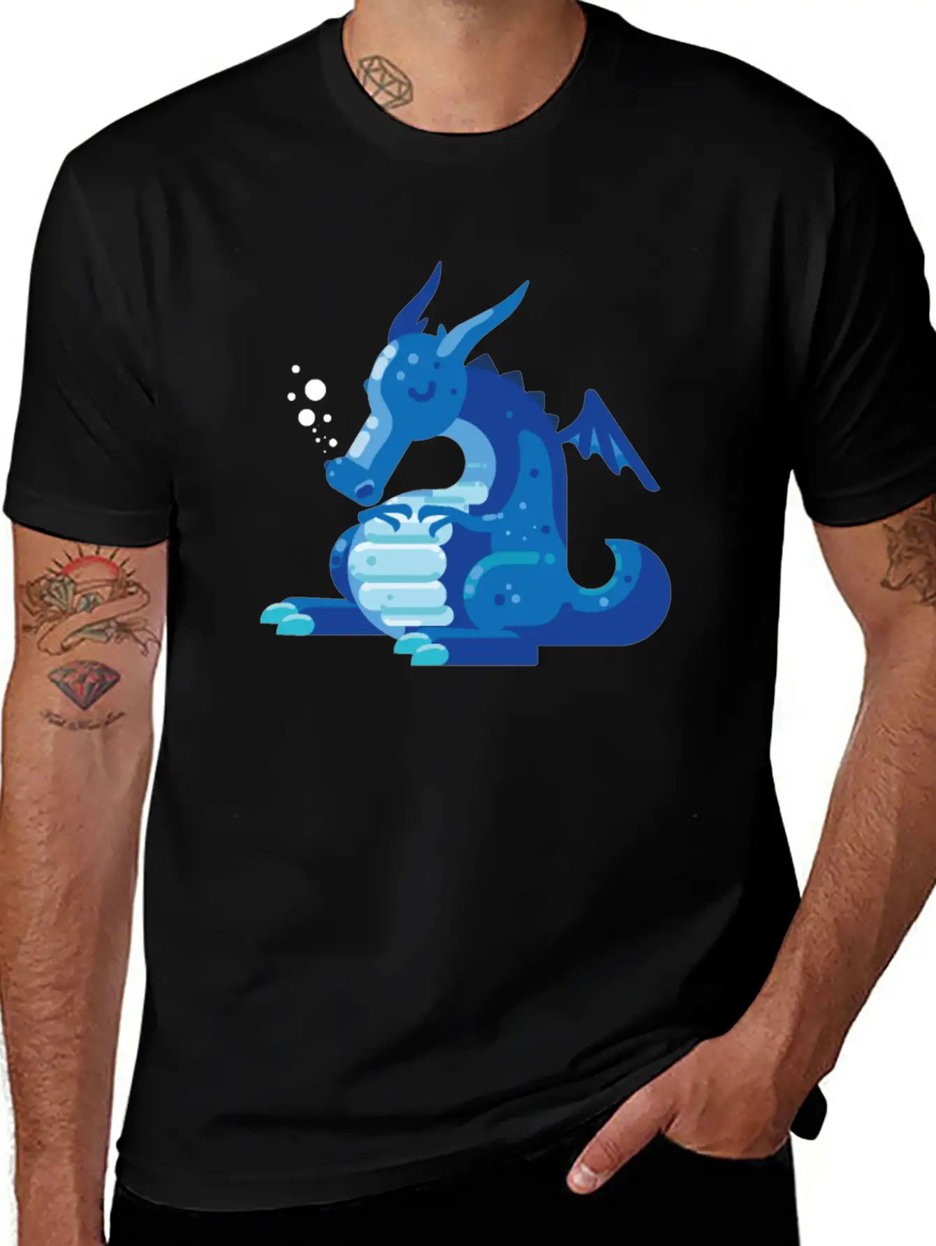 Dragon Wyvern Frost Ice Crystal Winter Fat Gift Unisex Short Sleeve Soft Cotton T-Shirt – Casual Everyday Wear