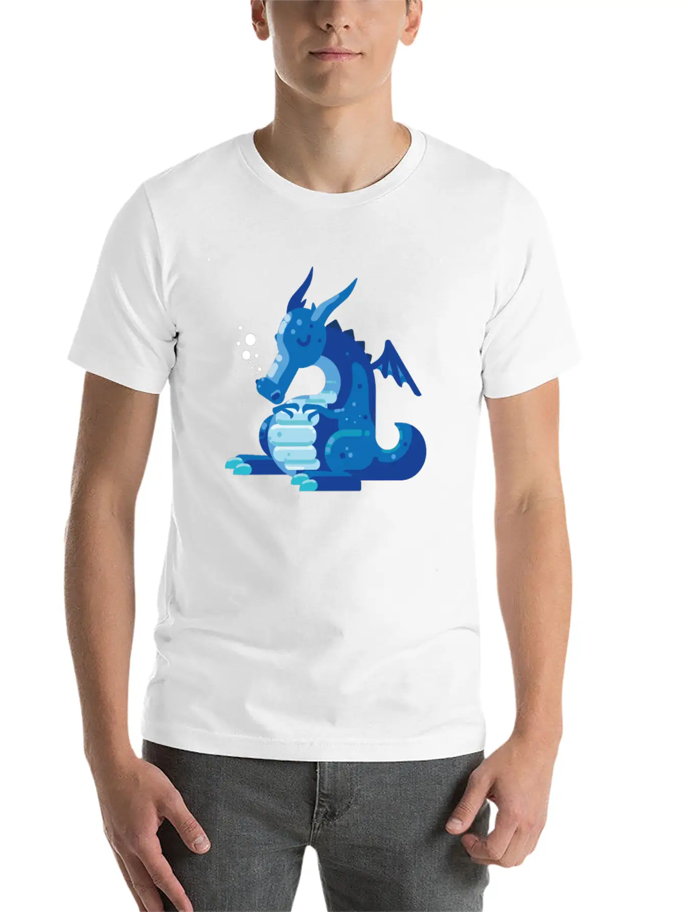 Dragon Wyvern Frost Ice Crystal Winter Fat Gift Unisex Short Sleeve Soft Cotton T-Shirt – Casual Everyday Wear