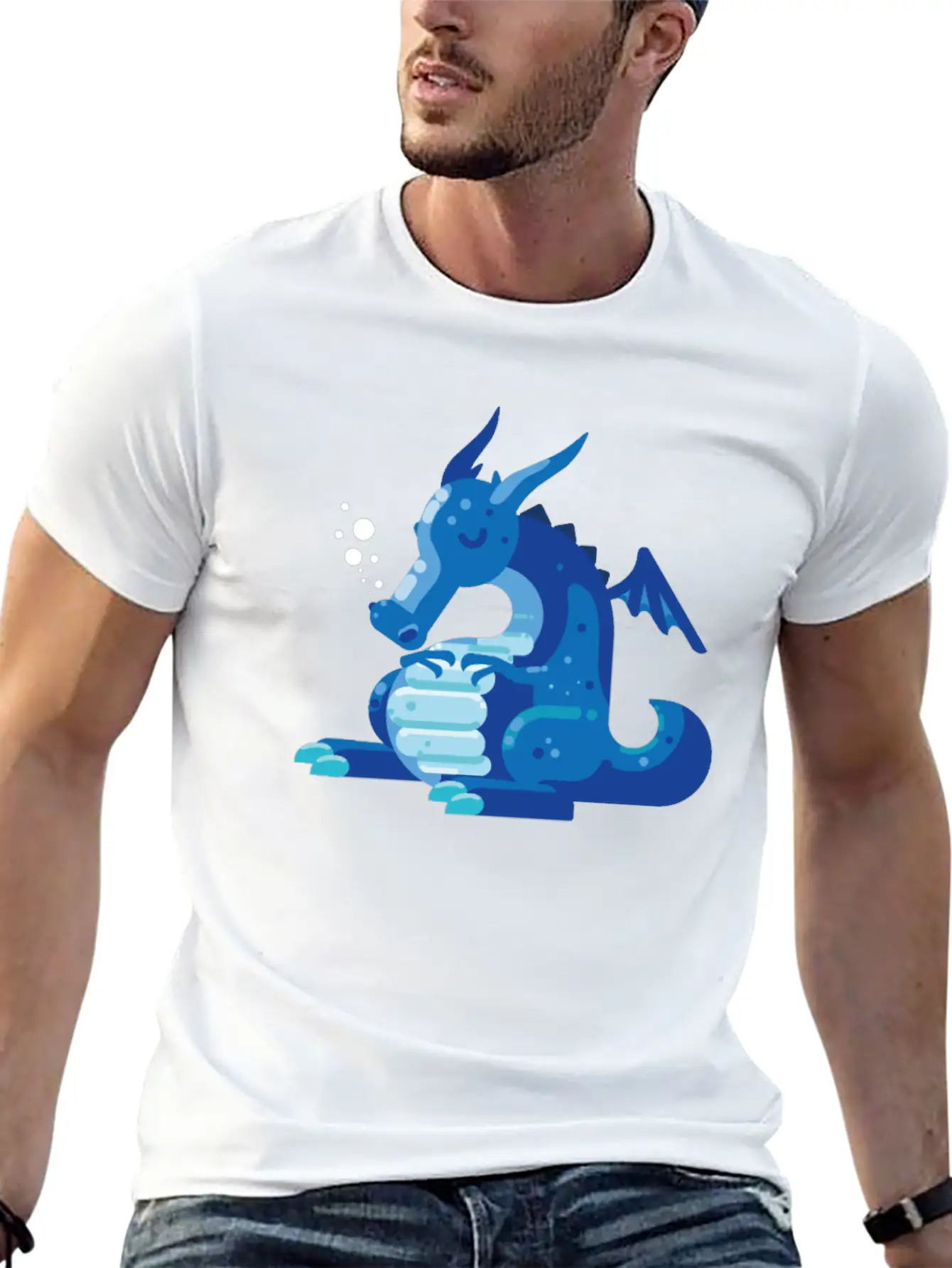 Dragon Wyvern Frost Ice Crystal Winter Fat Gift Unisex Short Sleeve Soft Cotton T-Shirt – Casual Everyday Wear