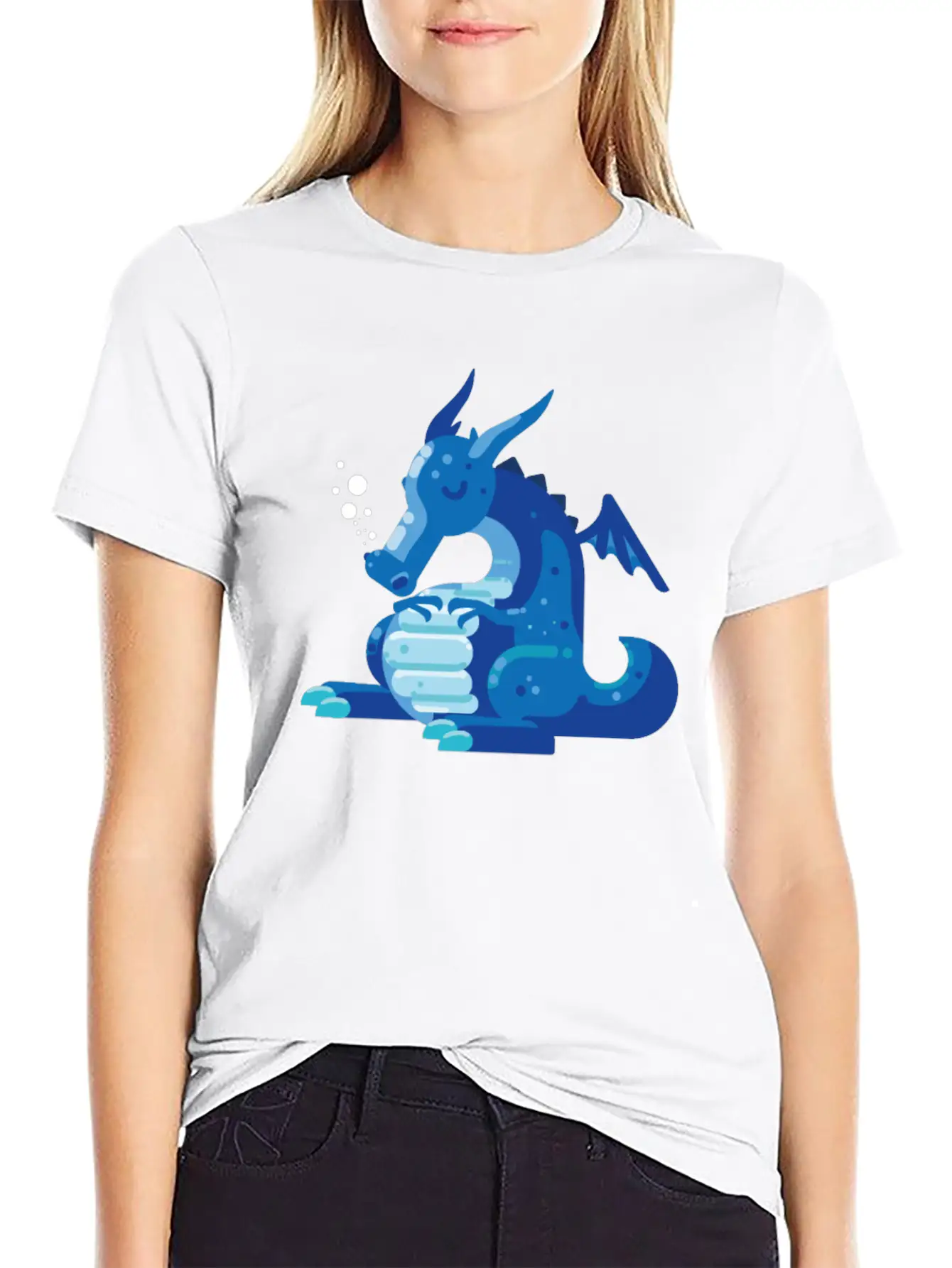 Dragon Wyvern Frost Ice Crystal Winter Fat Gift Unisex Short Sleeve Soft Cotton T-Shirt – Casual Everyday Wear