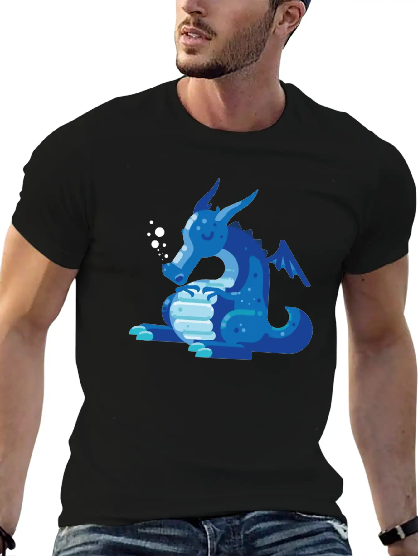 Dragon Wyvern Frost Ice Crystal Winter Fat Gift Unisex Short Sleeve Soft Cotton T-Shirt – Casual Everyday Wear