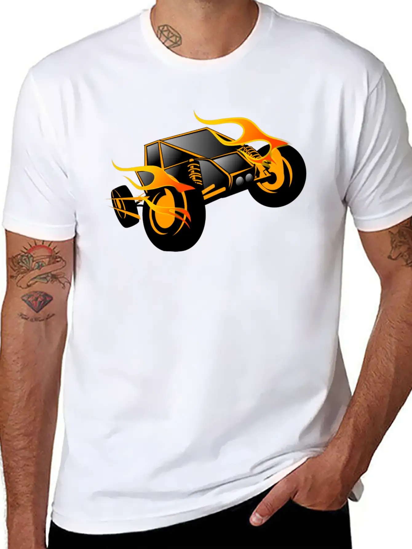 Dragster Racer Automotive Car Automobil Rennwagen4 Unisex Short Sleeve Soft Cotton T-Shirt – Casual Everyday Wear