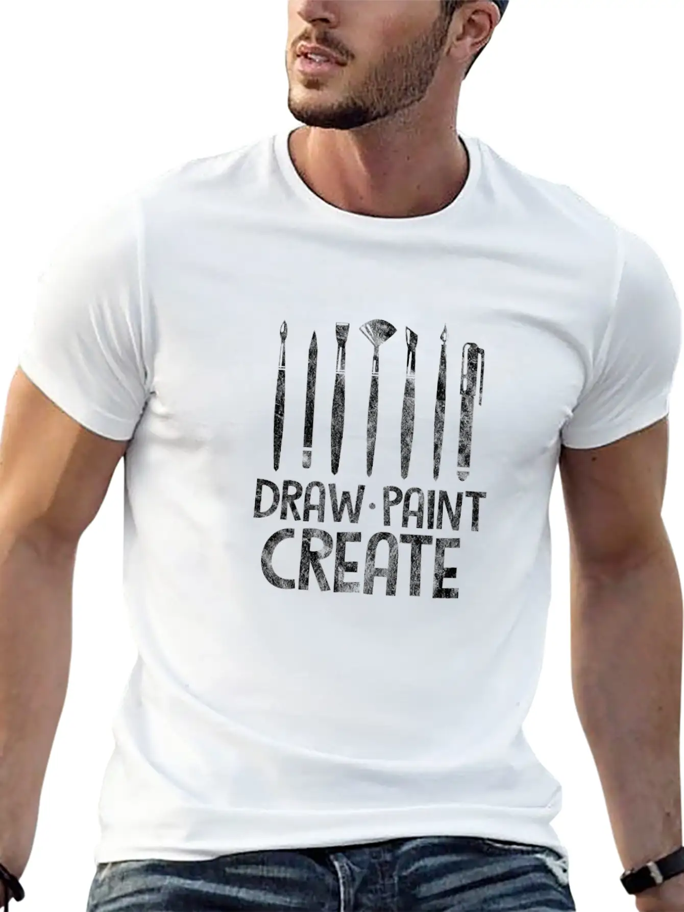 Draw Paint Create Art Teacher Comfortable Minimalist Graphic Tee – Summer Style Essential