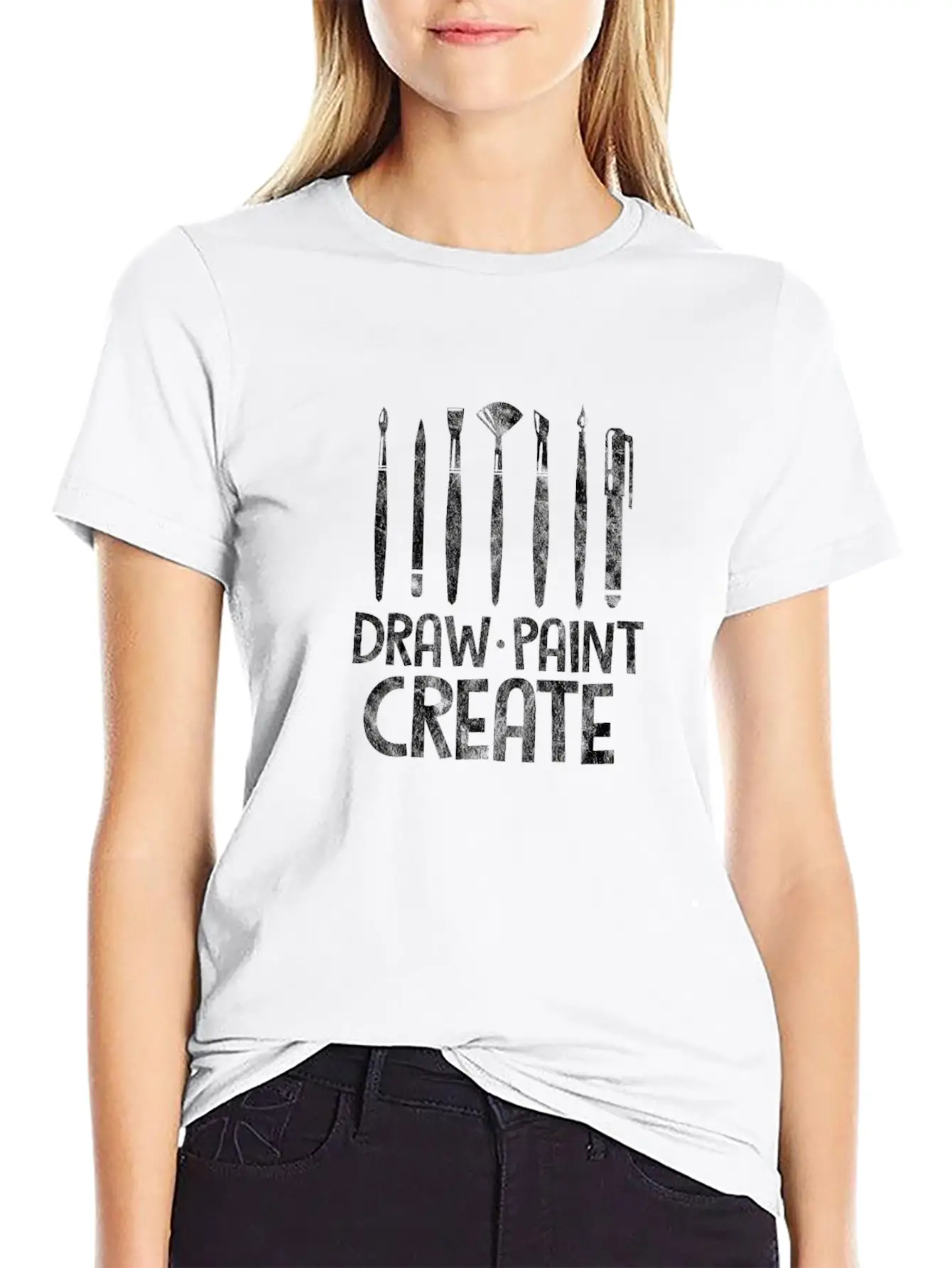 Draw Paint Create Art Teacher Comfortable Minimalist Graphic Tee – Summer Style Essential