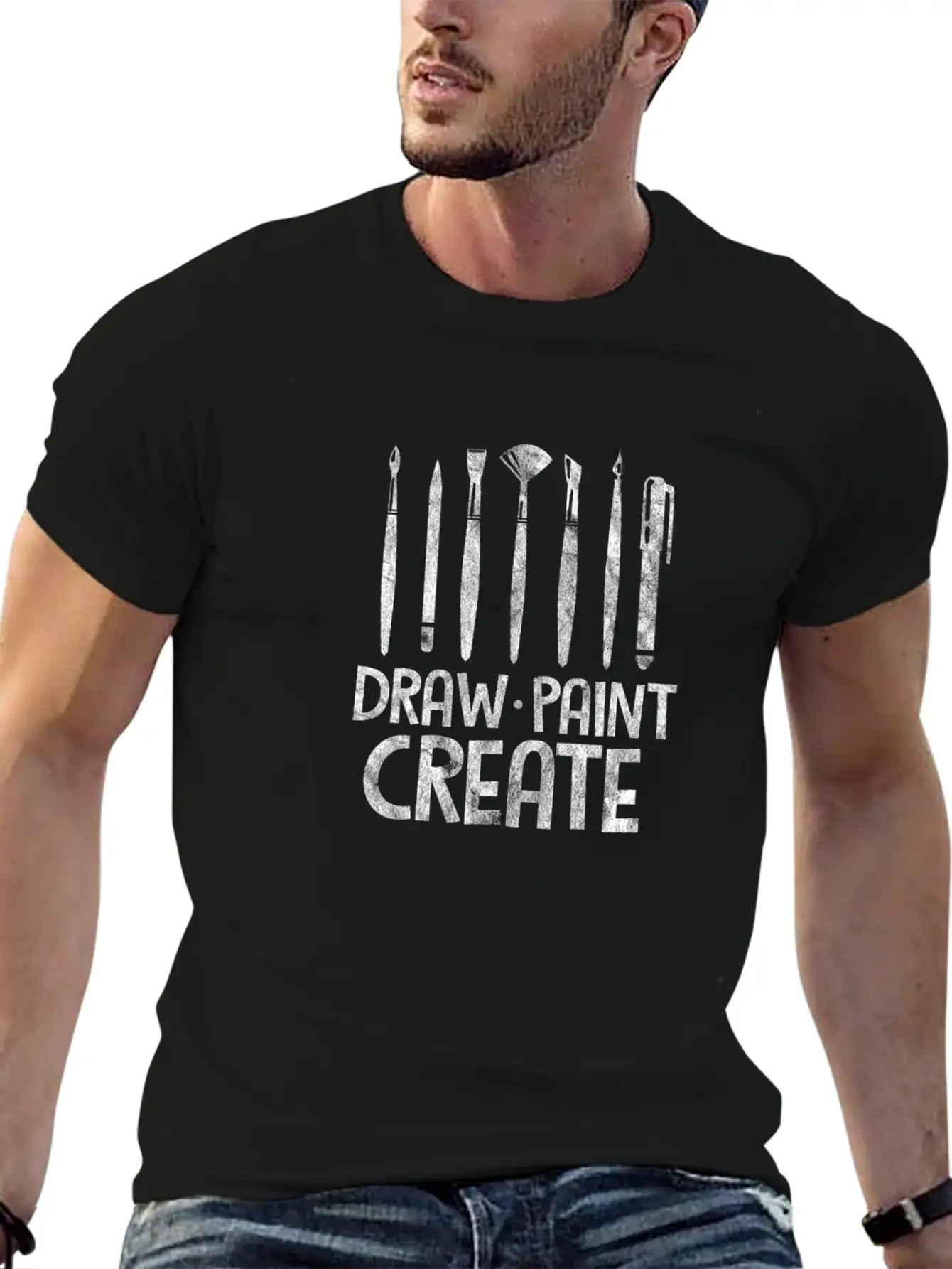 Draw Paint Create Art Teacher Comfortable Minimalist Graphic Tee – Summer Style Essential