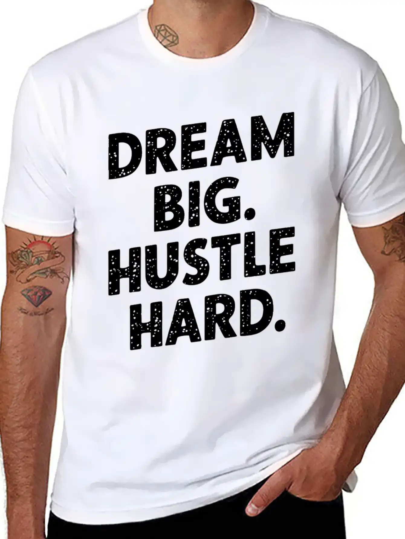 Dream Big Hustle Hard Motivation Basic Graphic T-Shirt – Daily Comfort In Soft Cotton