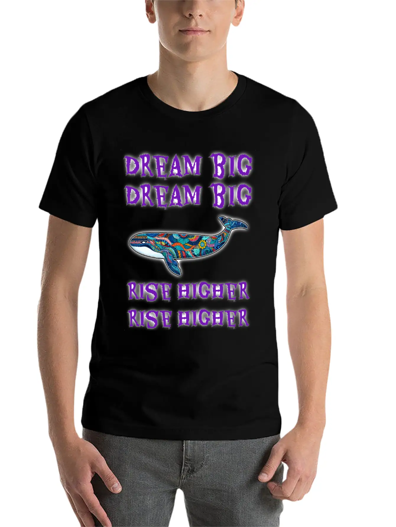 Dream Big, Rise Higher Unisex Casual T-Shirt – Clean Design For Daily Comfort