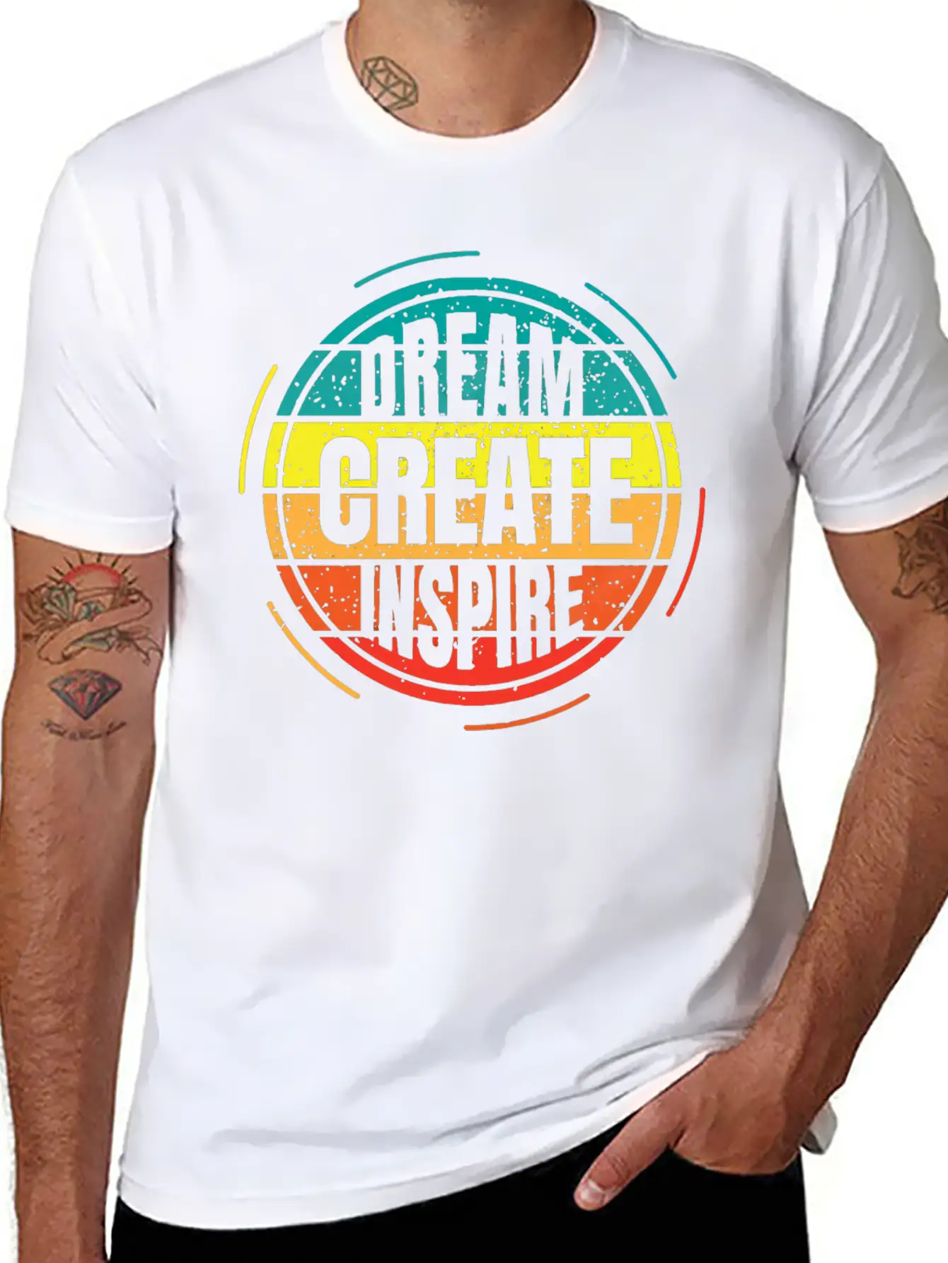 Dream Creates Inspiration Essential Unisex Summer Tee – Soft Cotton Casual Fit