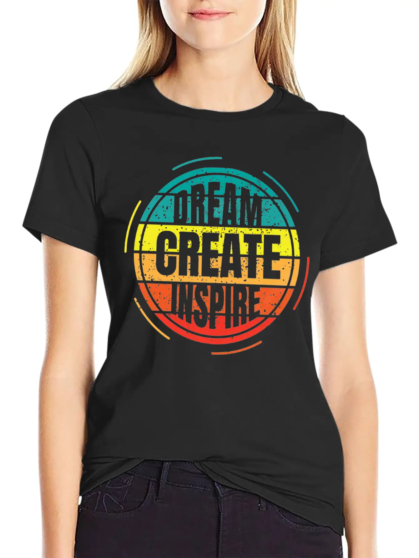 Dream Creates Inspiration Essential Unisex Summer Tee – Soft Cotton Casual Fit