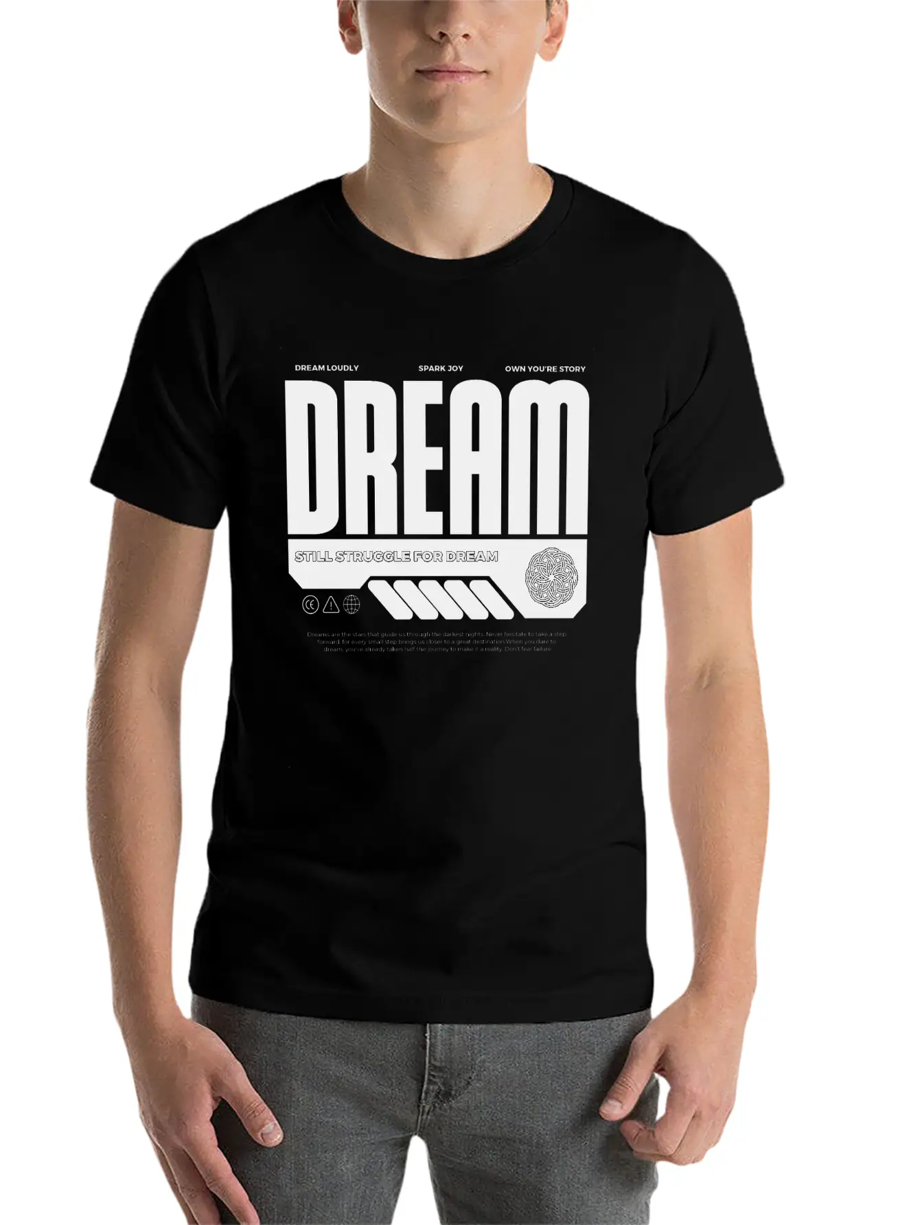 Dream Logo Design Unisex Short Sleeve Soft Cotton T-Shirt – Casual Everyday Wear