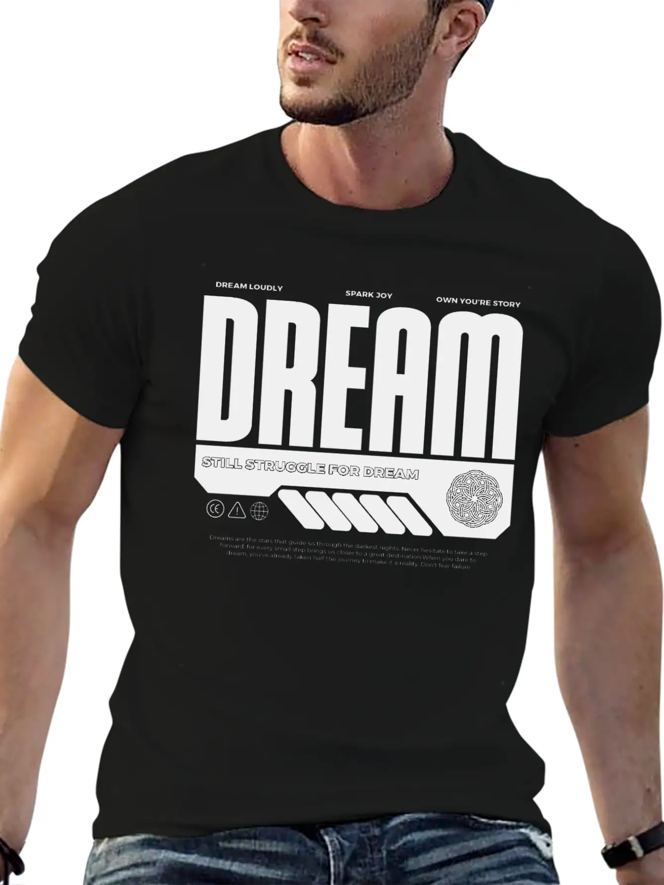 Dream Logo Design Unisex Short Sleeve Soft Cotton T-Shirt – Casual Everyday Wear