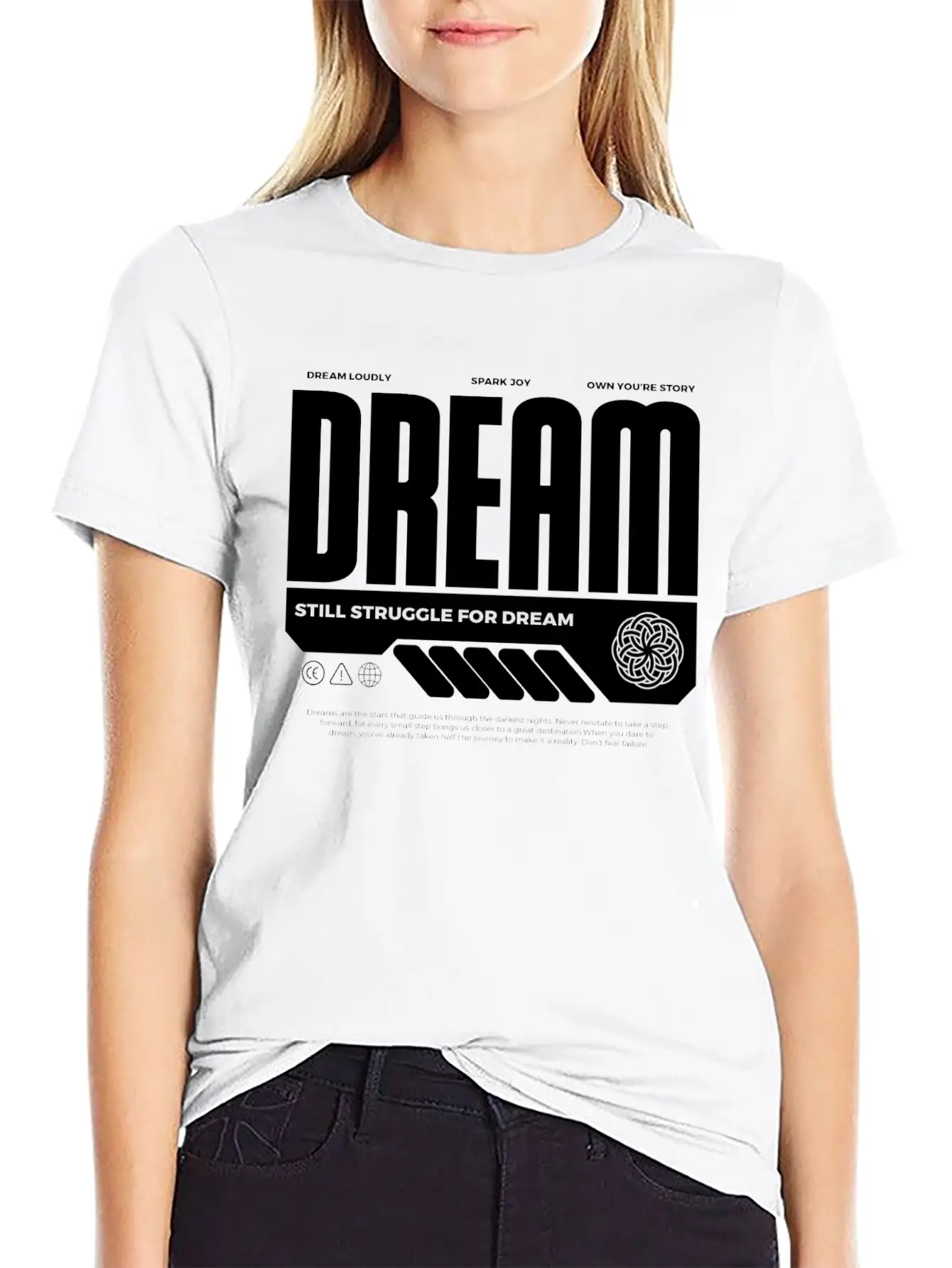 Dream Logo Design Unisex Short Sleeve Soft Cotton T-Shirt – Casual Everyday Wear