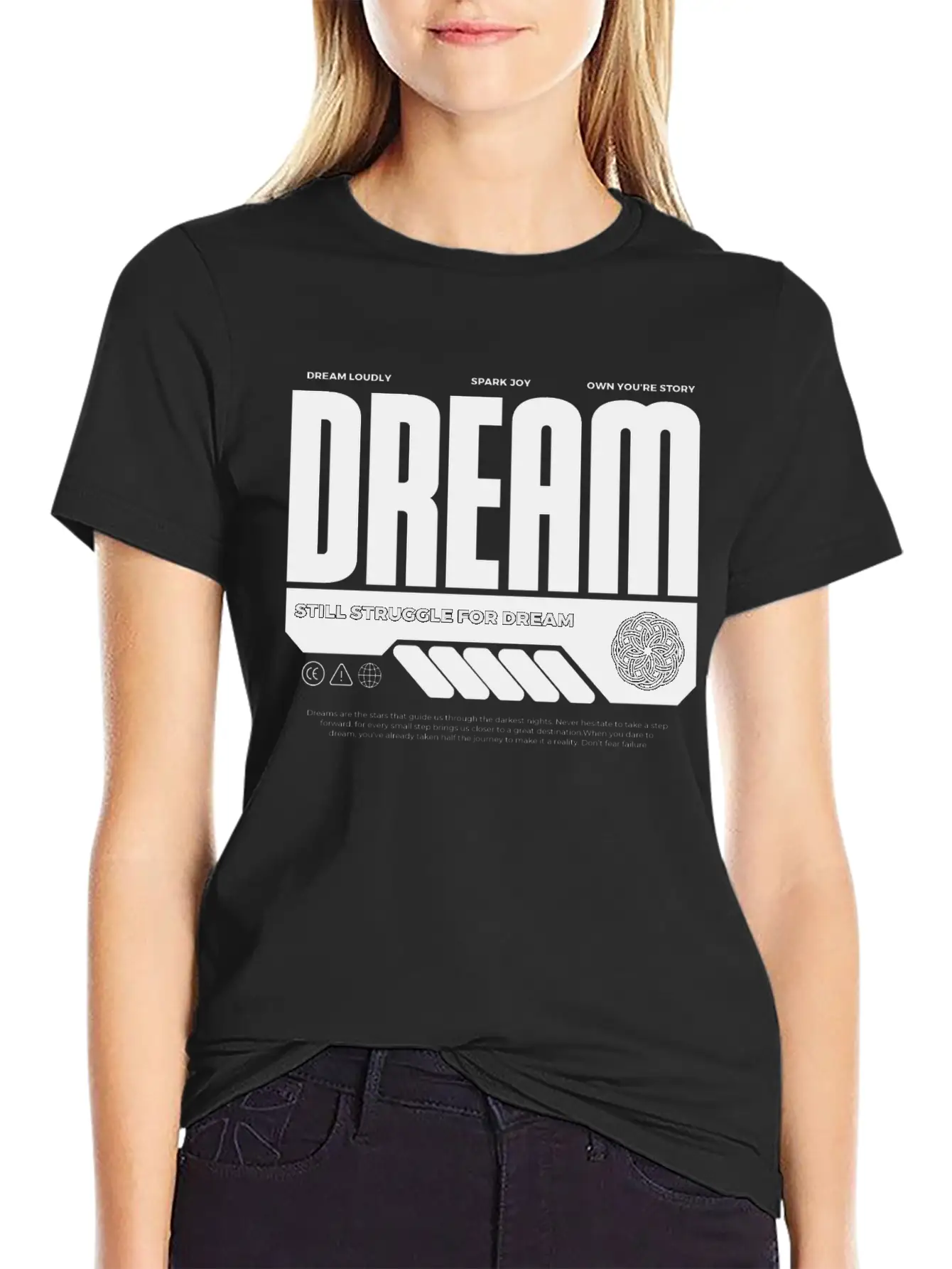 Dream Logo Design Unisex Short Sleeve Soft Cotton T-Shirt – Casual Everyday Wear