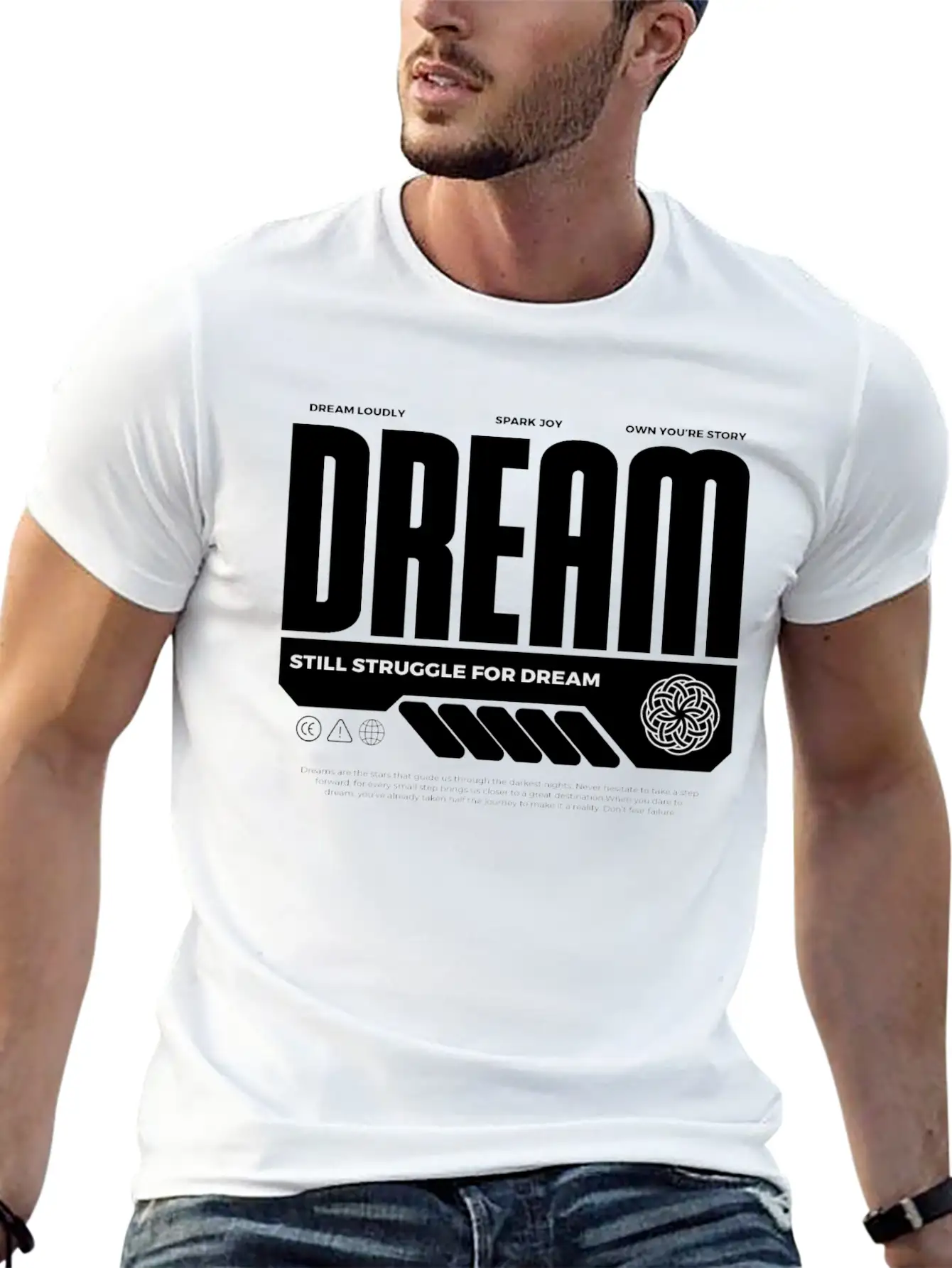 Dream Logo Design Unisex Short Sleeve Soft Cotton T-Shirt – Casual Everyday Wear