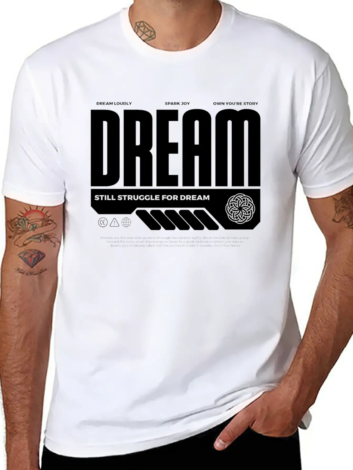 Dream Logo Design Unisex Short Sleeve Soft Cotton T-Shirt – Casual Everyday Wear