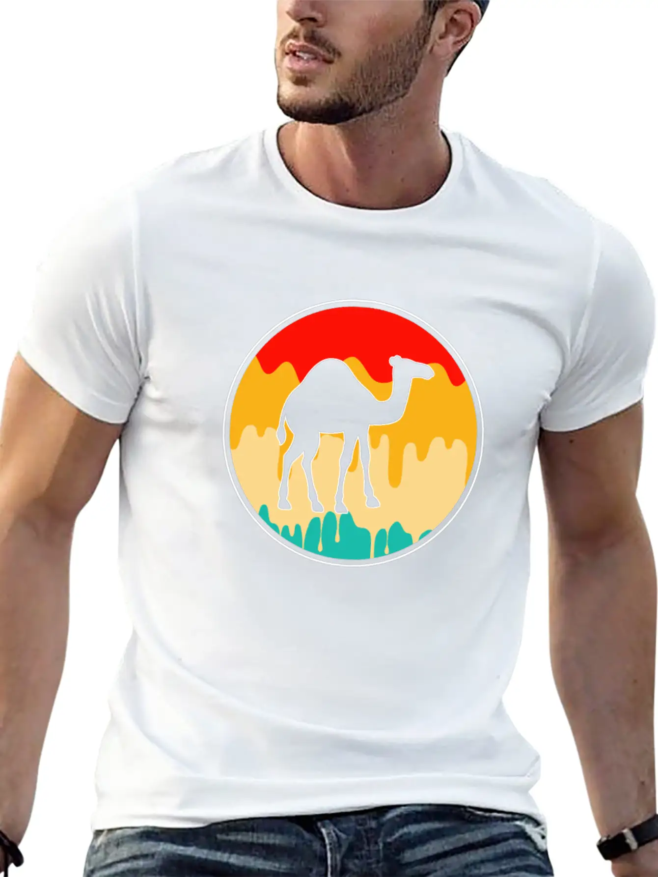 Dromedary Retro Timeless Short Sleeve Tee – Comfy And Minimalist Design