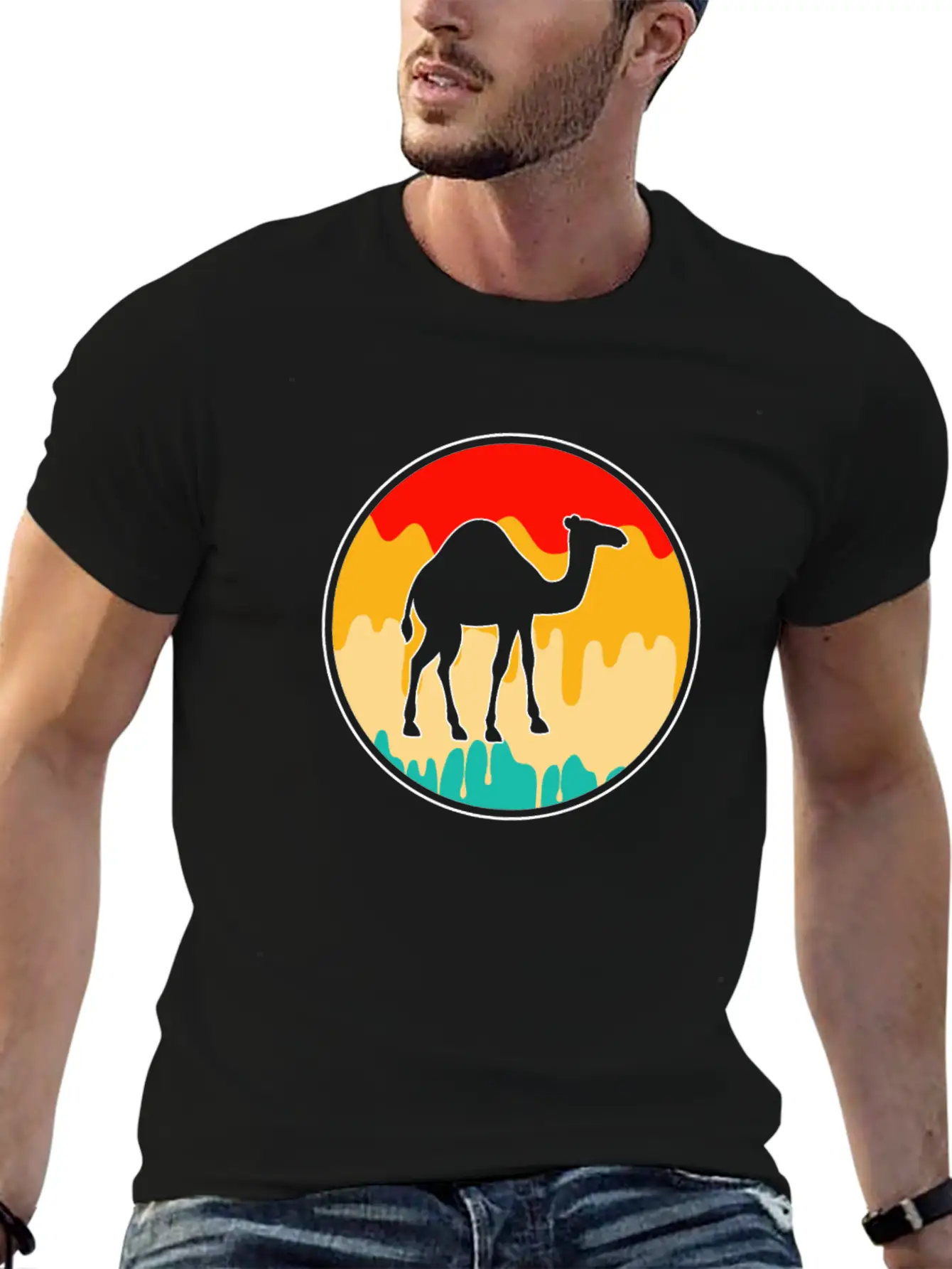 Dromedary Retro Timeless Short Sleeve Tee – Comfy And Minimalist Design