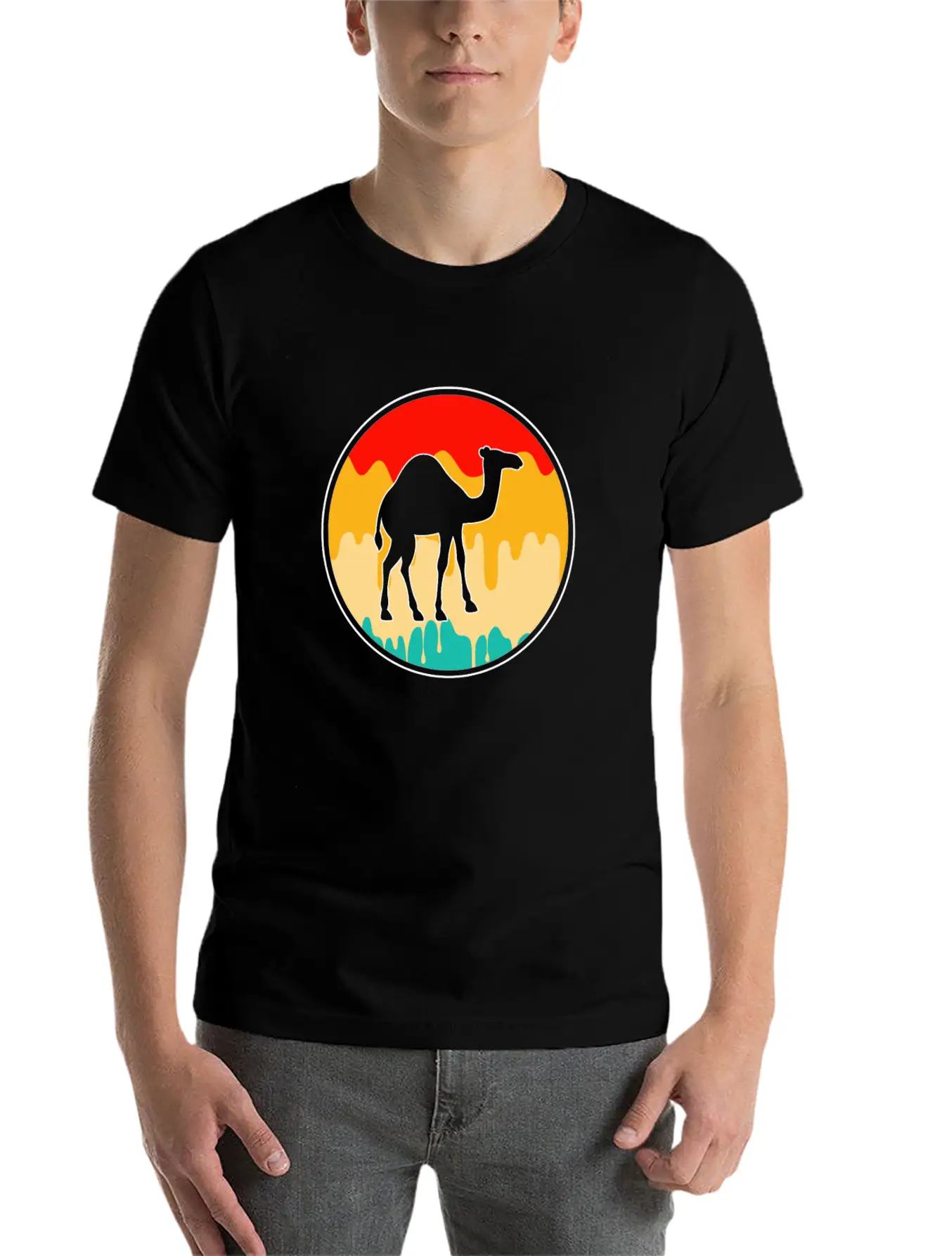 Dromedary Retro Timeless Short Sleeve Tee – Comfy And Minimalist Design