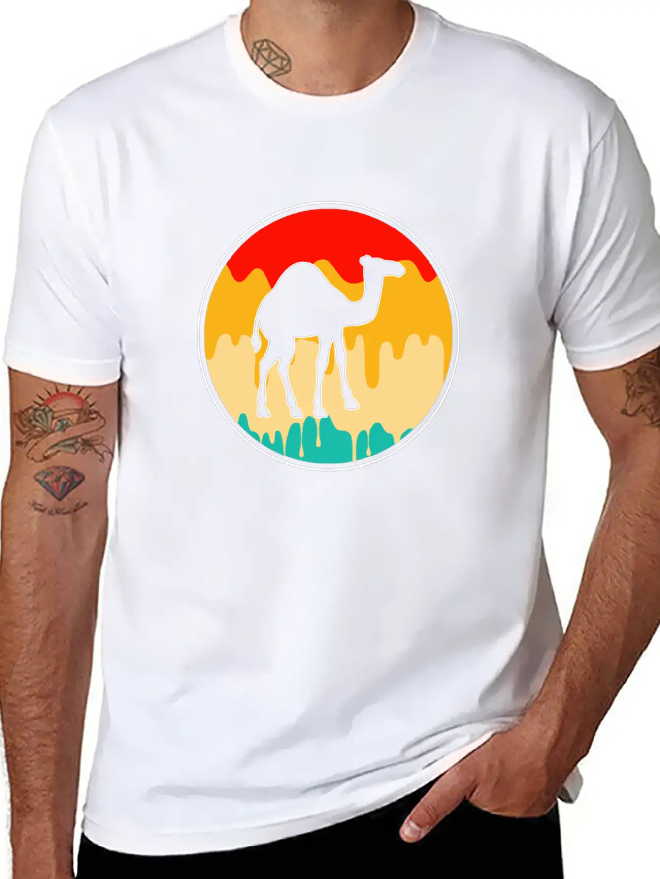 Dromedary Retro Timeless Short Sleeve Tee – Comfy And Minimalist Design