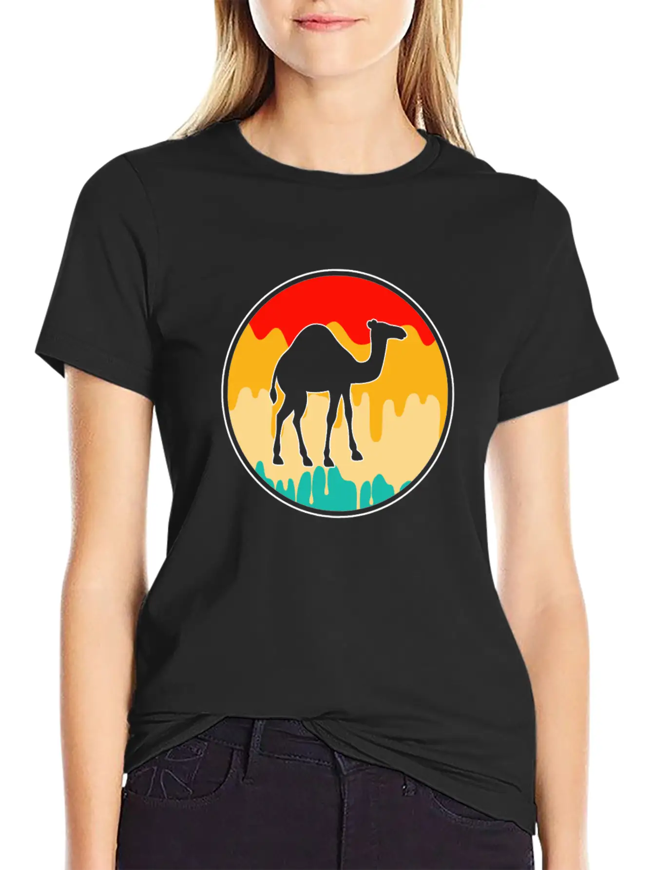 Dromedary Retro Timeless Short Sleeve Tee – Comfy And Minimalist Design