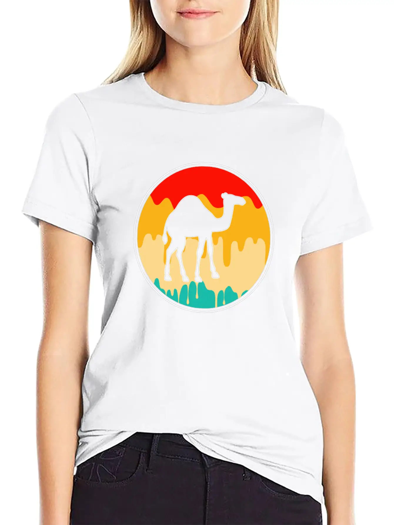 Dromedary Retro Timeless Short Sleeve Tee – Comfy And Minimalist Design