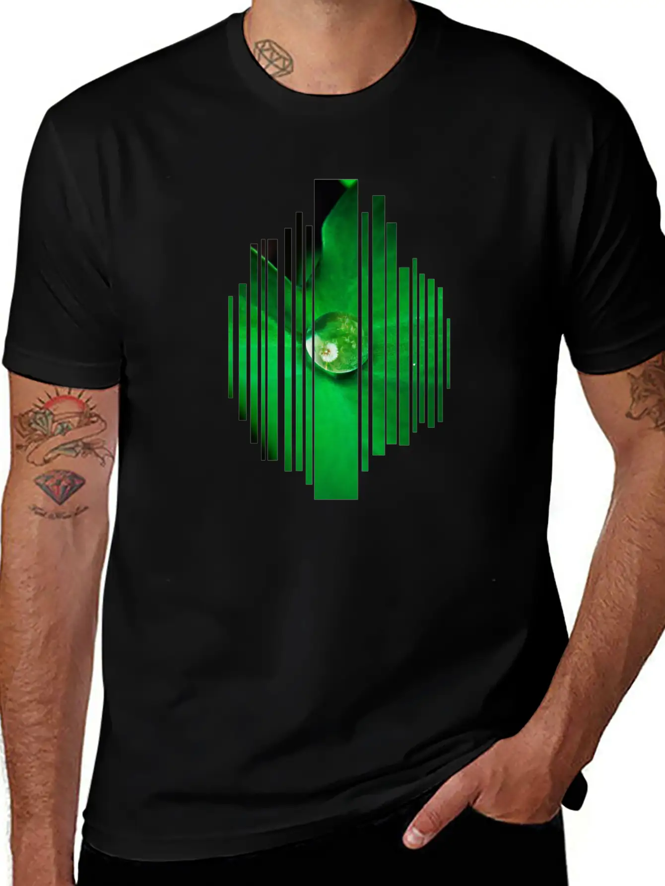 Drop Leaf Green Nature Dew Plain Eco Gift Idea Unisex Short Sleeve Soft Cotton T-Shirt – Casual Everyday Wear