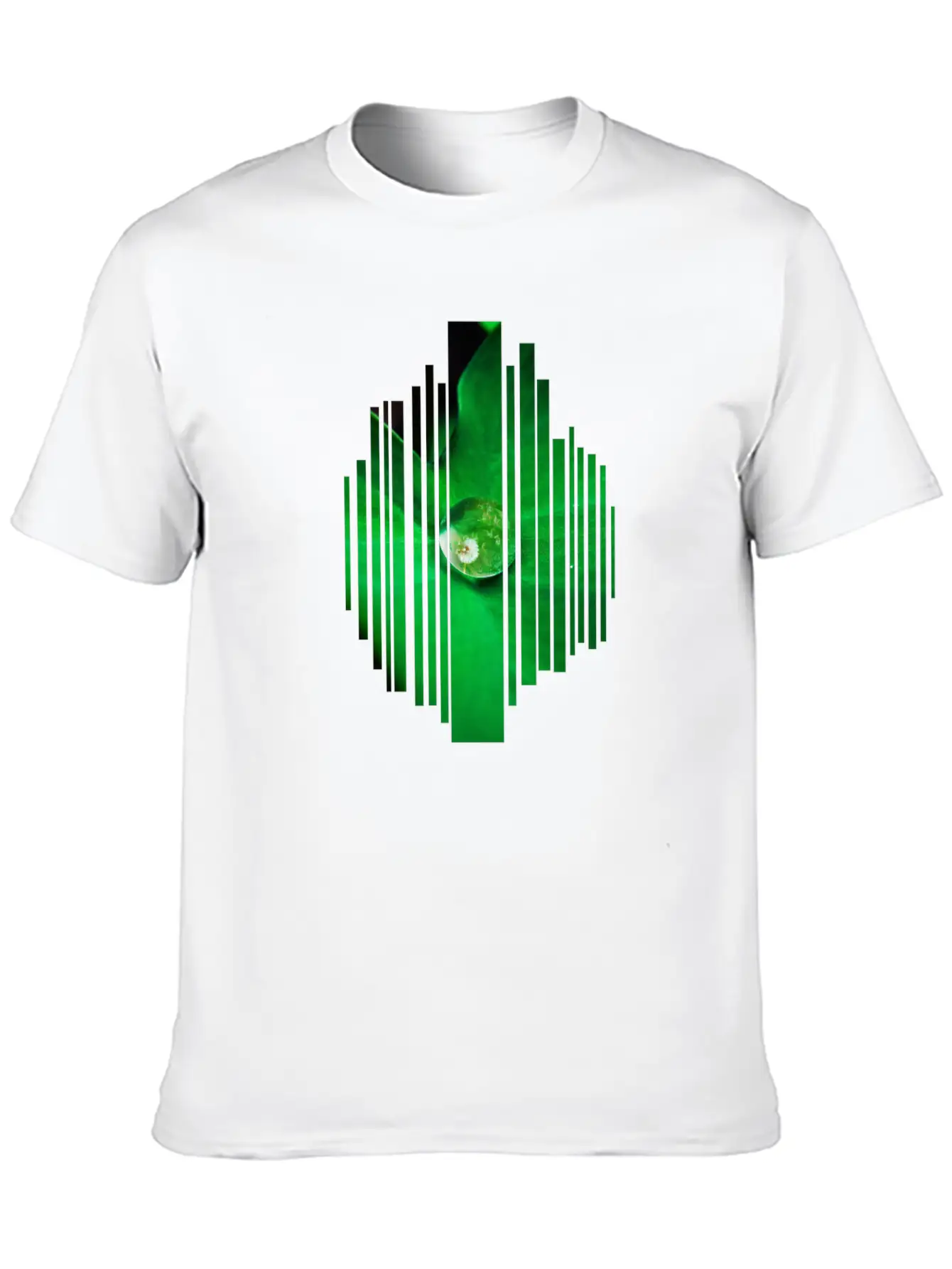 Drop Leaf Green Nature Dew Plain Eco Gift Idea Unisex Short Sleeve Soft Cotton T-Shirt – Casual Everyday Wear