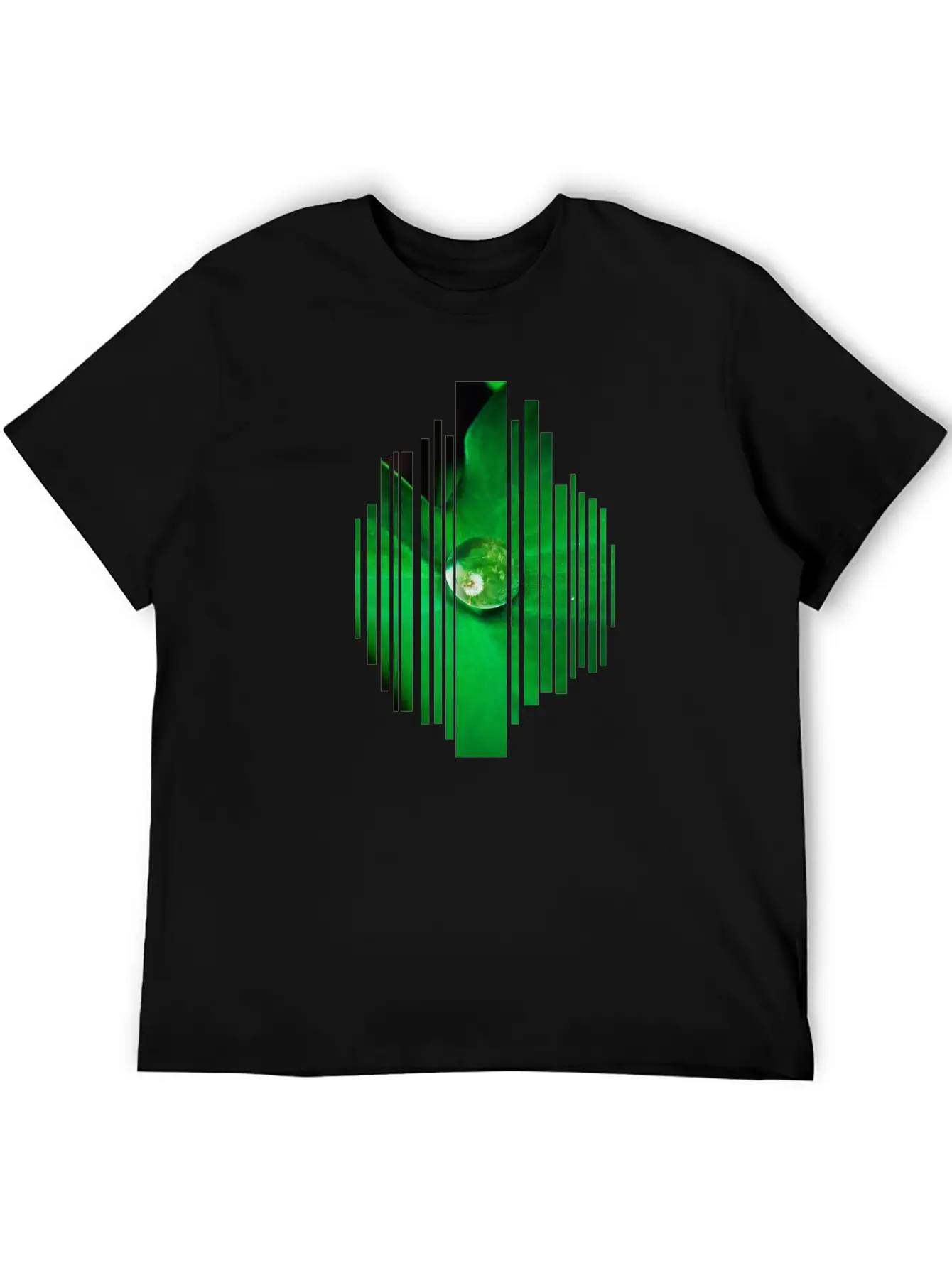 Drop Leaf Green Nature Dew Plain Eco Gift Idea Unisex Short Sleeve Soft Cotton T-Shirt – Casual Everyday Wear