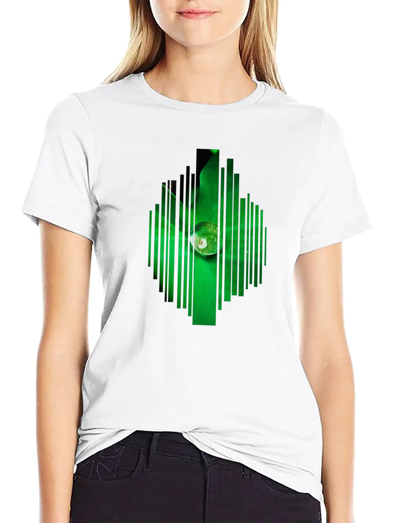 Drop Leaf Green Nature Dew Plain Eco Gift Idea Unisex Short Sleeve Soft Cotton T-Shirt – Casual Everyday Wear