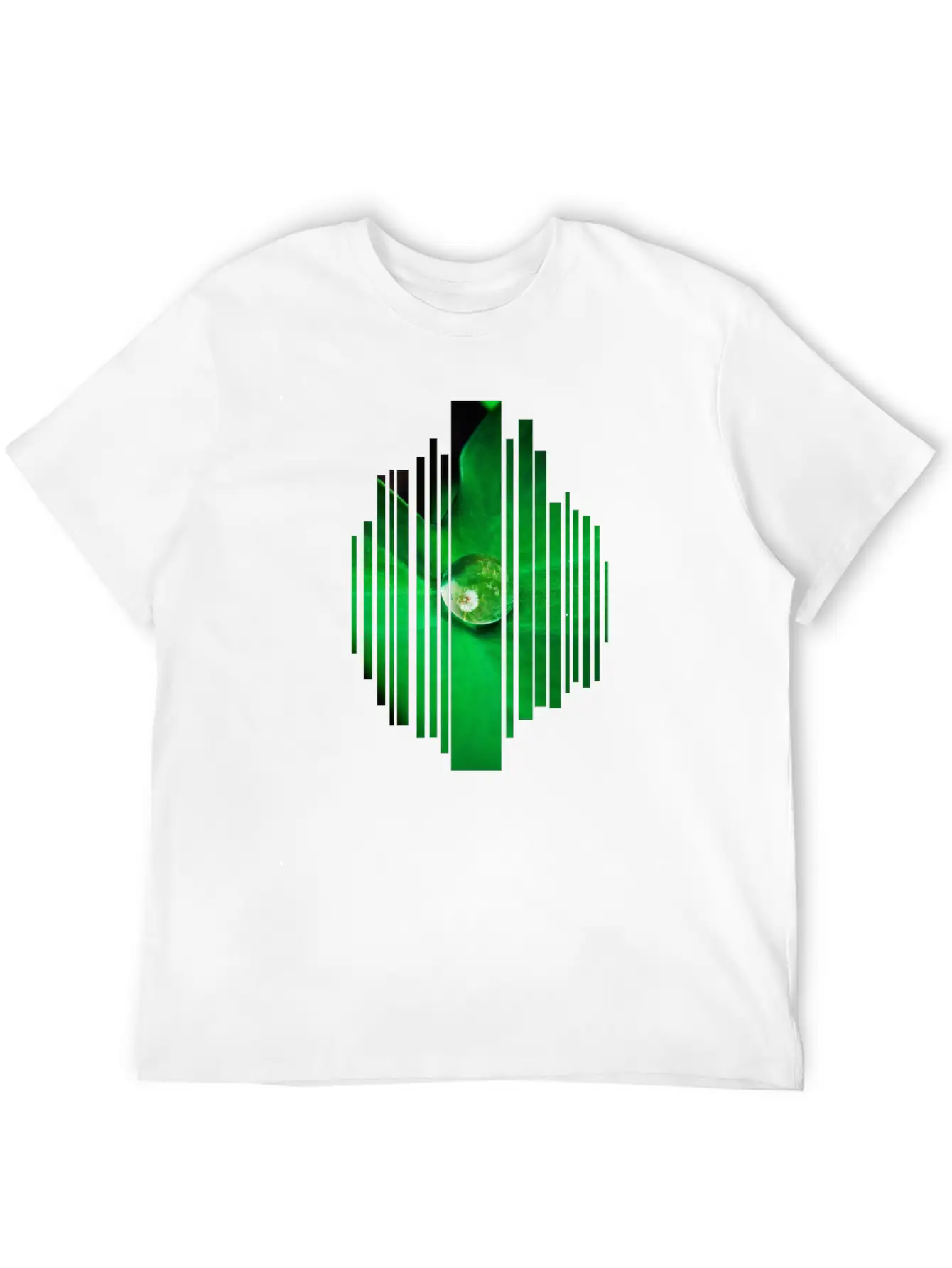 Drop Leaf Green Nature Dew Plain Eco Gift Idea Unisex Short Sleeve Soft Cotton T-Shirt – Casual Everyday Wear