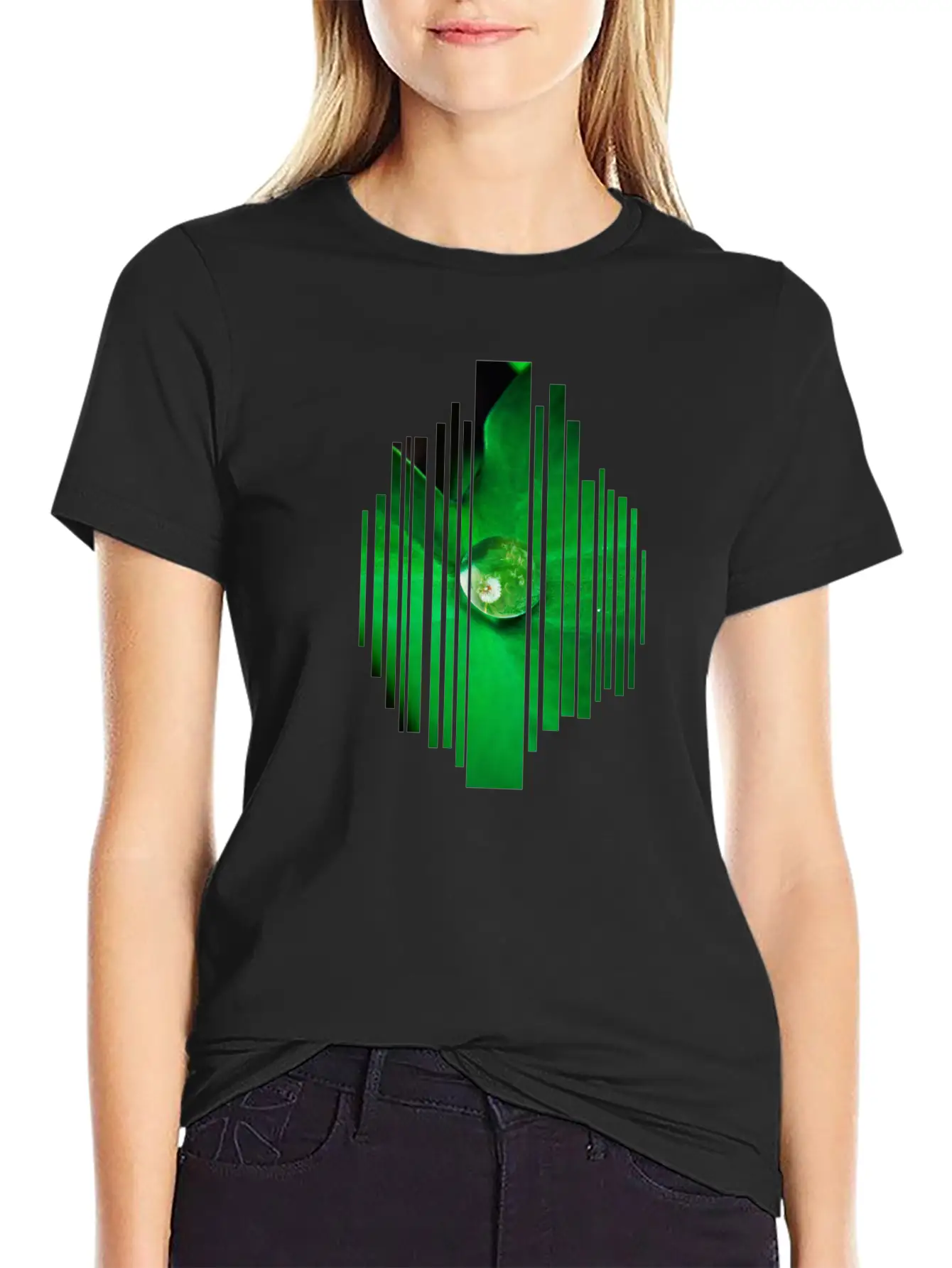 Drop Leaf Green Nature Dew Plain Eco Gift Idea Unisex Short Sleeve Soft Cotton T-Shirt – Casual Everyday Wear