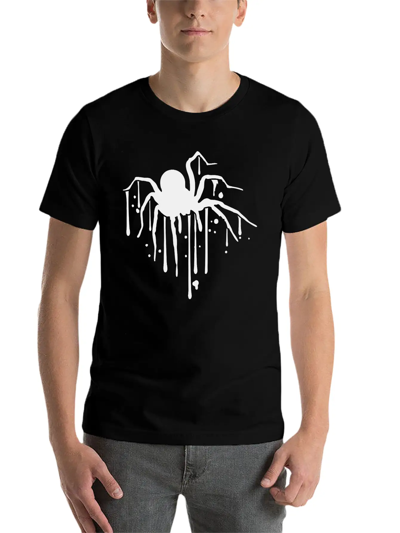 Drop Spider Blood Graffiti Design Clip Art Logo Di Stylish Everyday T-Shirt – Unisex Basic Cotton Tee