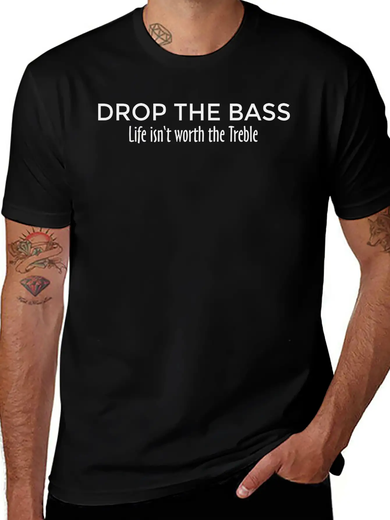 Drop The Bass Dubstep Drum And Bass Unisex Short Sleeve Soft Cotton T-Shirt – Casual Everyday Wear